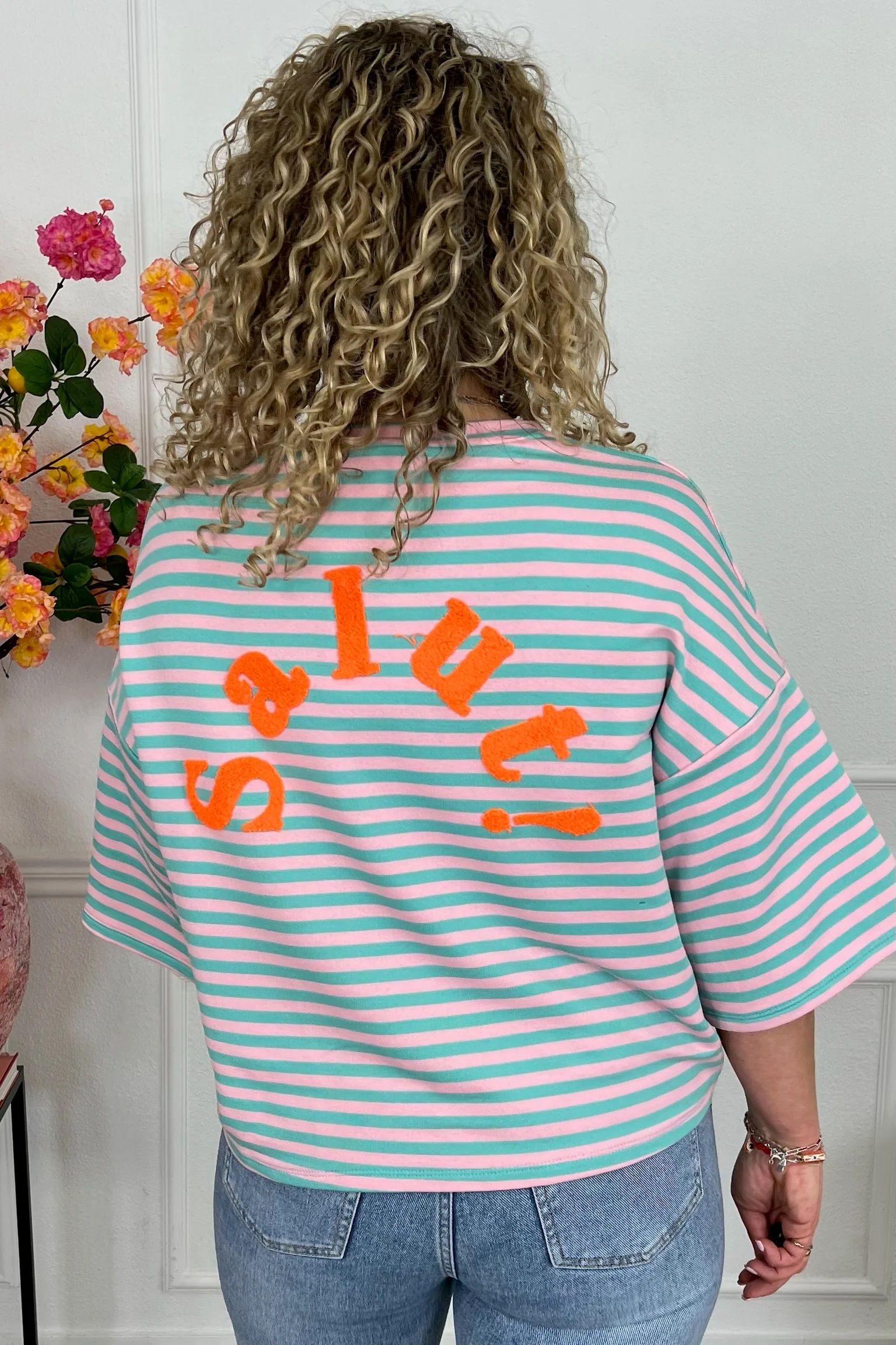 Salut Striped Shirt - Turquoise/Pink - Image 4