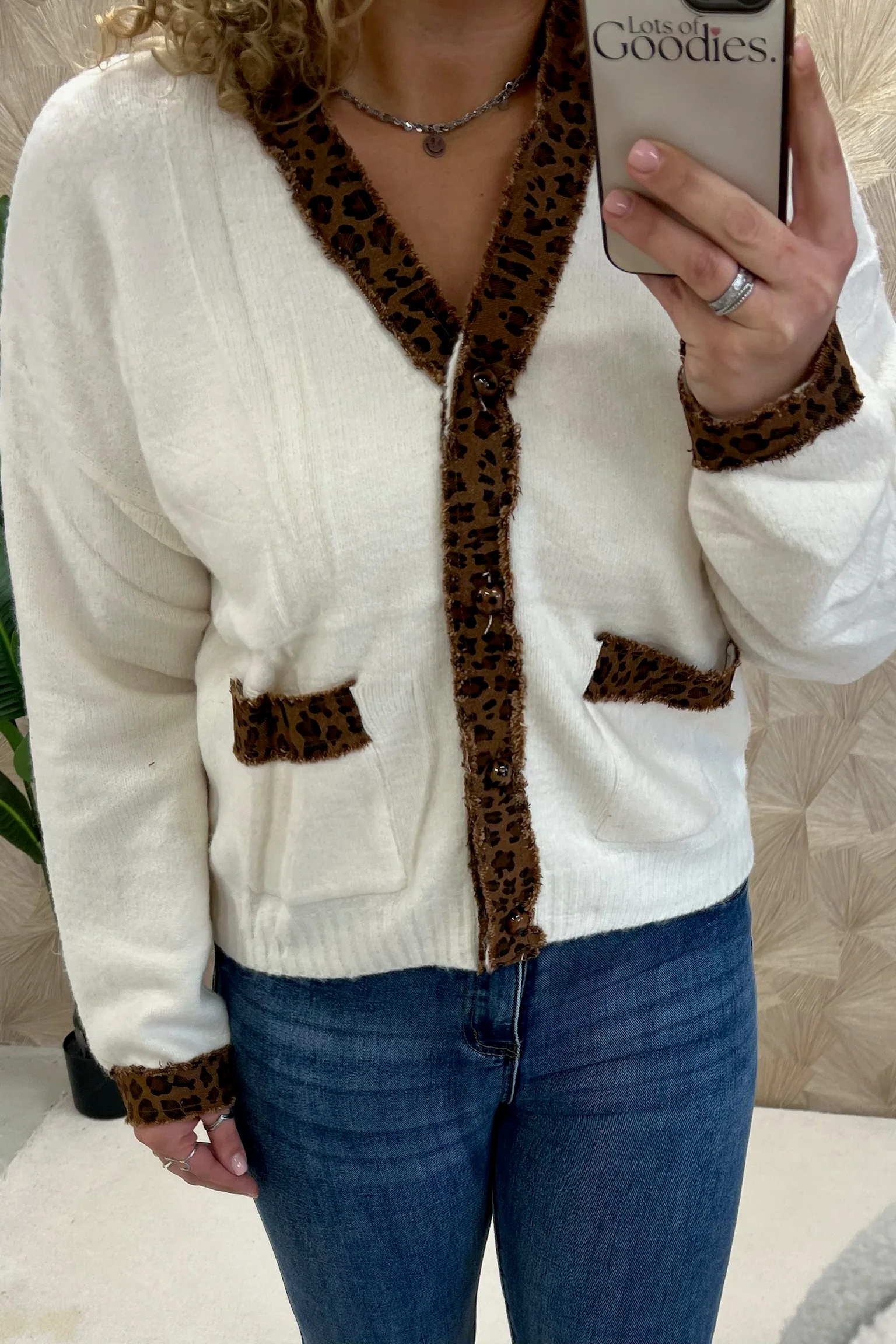 Sarah Leopard Sweater - Beige - Image 2