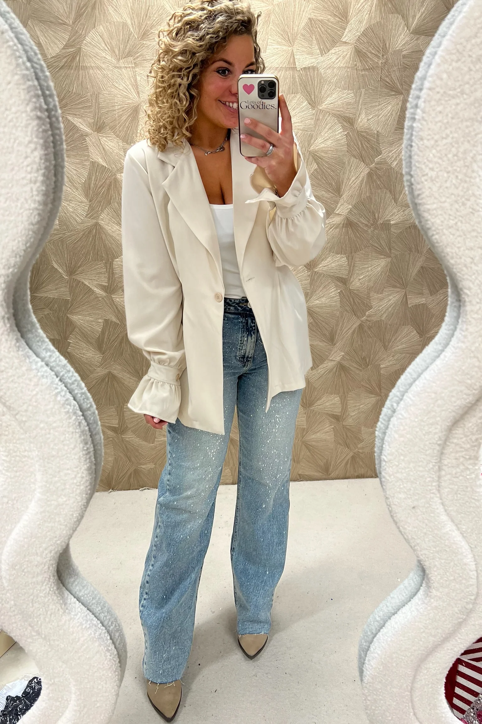Sasha Taille Blazer - Beige - Image 2