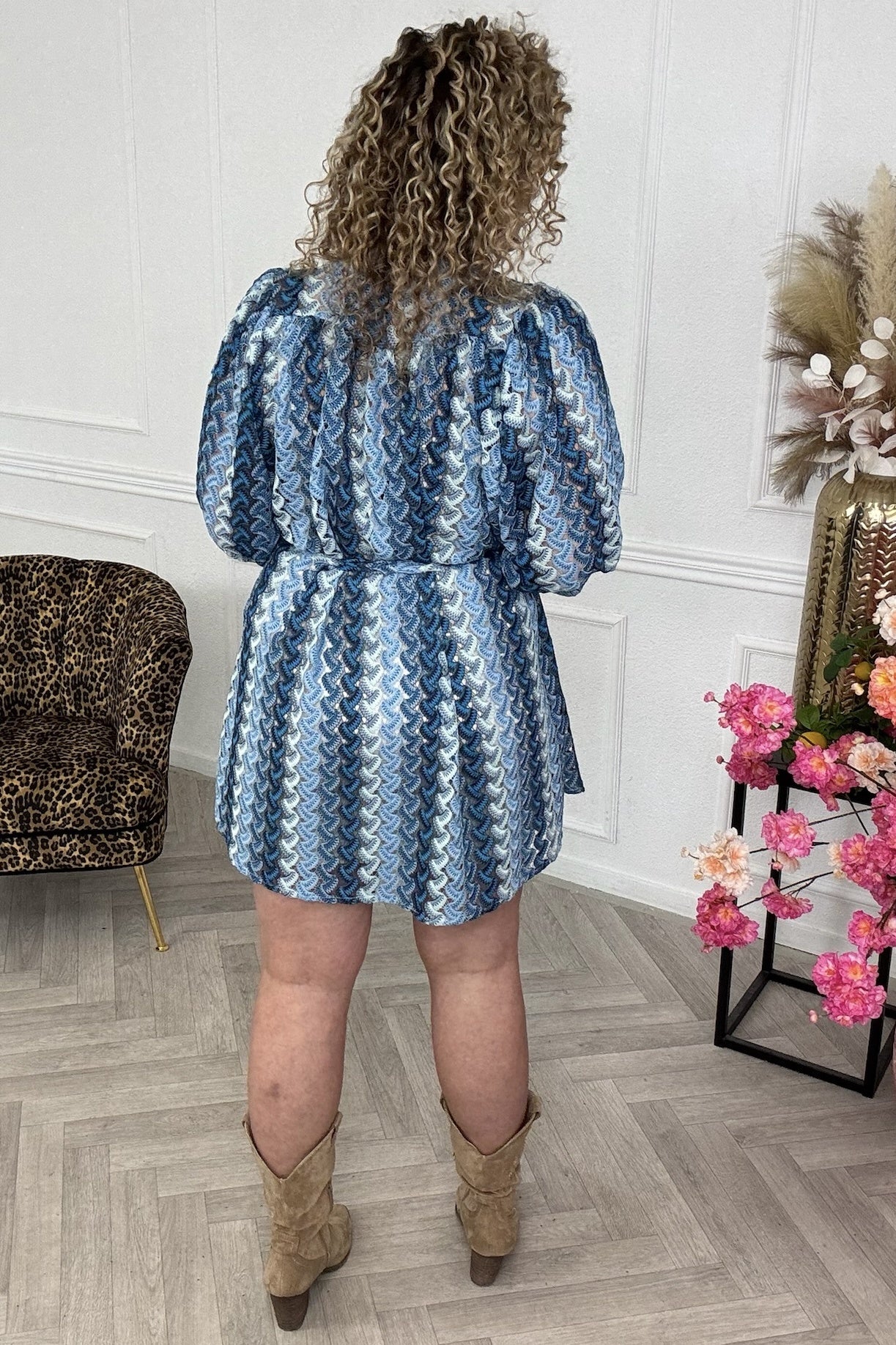 Scarlett Print Dress - Kobalt - Image 2
