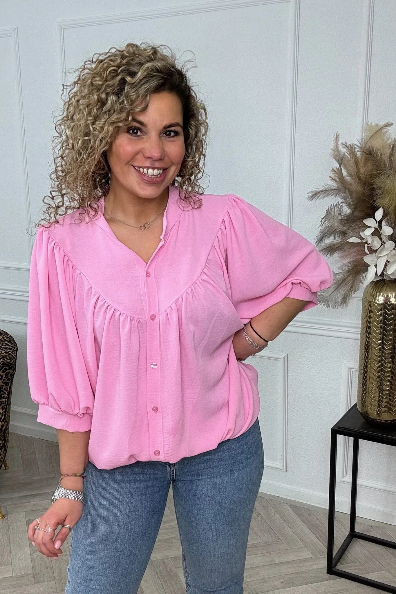 Scarlett Summer Blouse - Light Pink