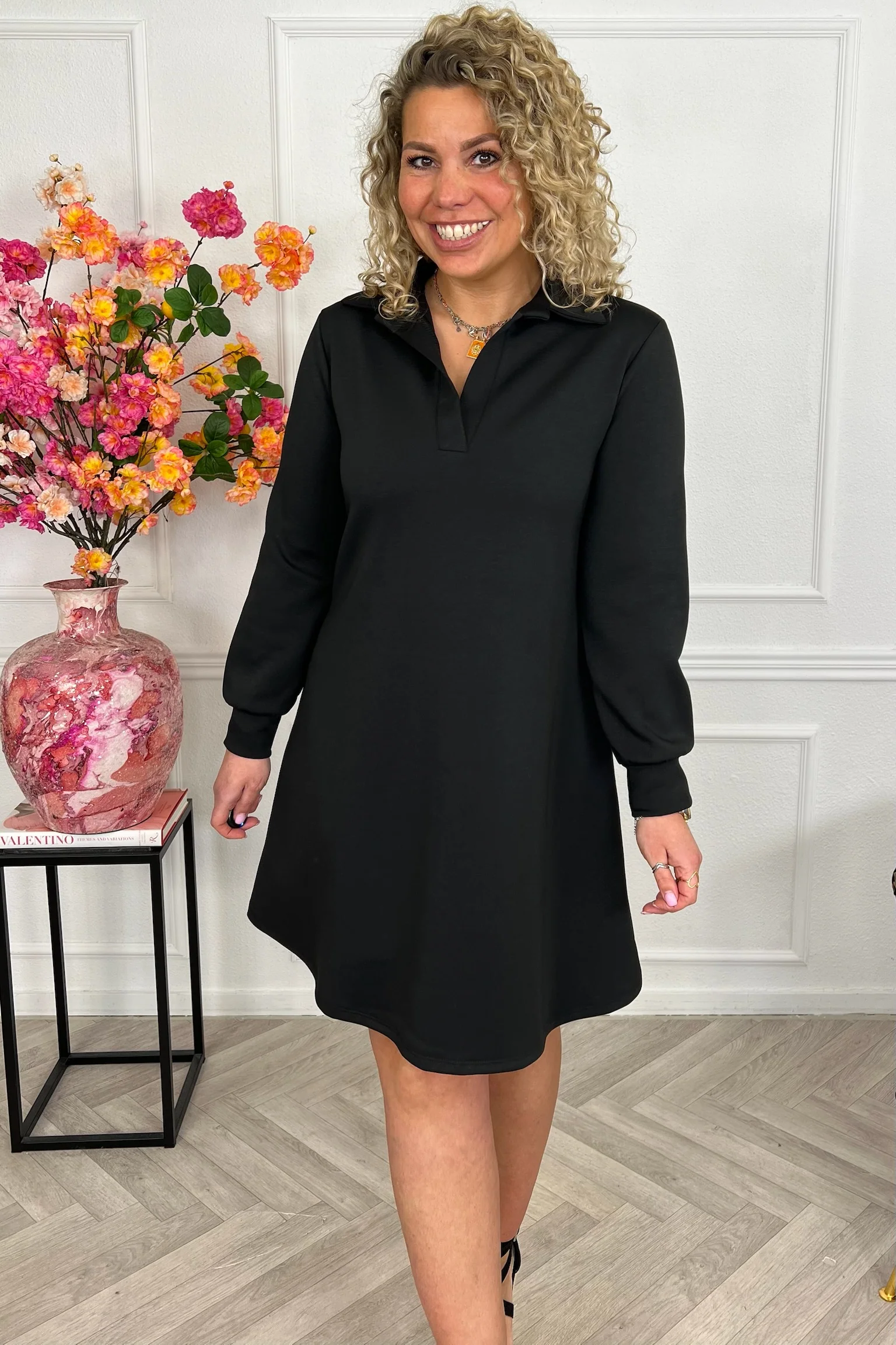 Scuba Sweater Dress - Black