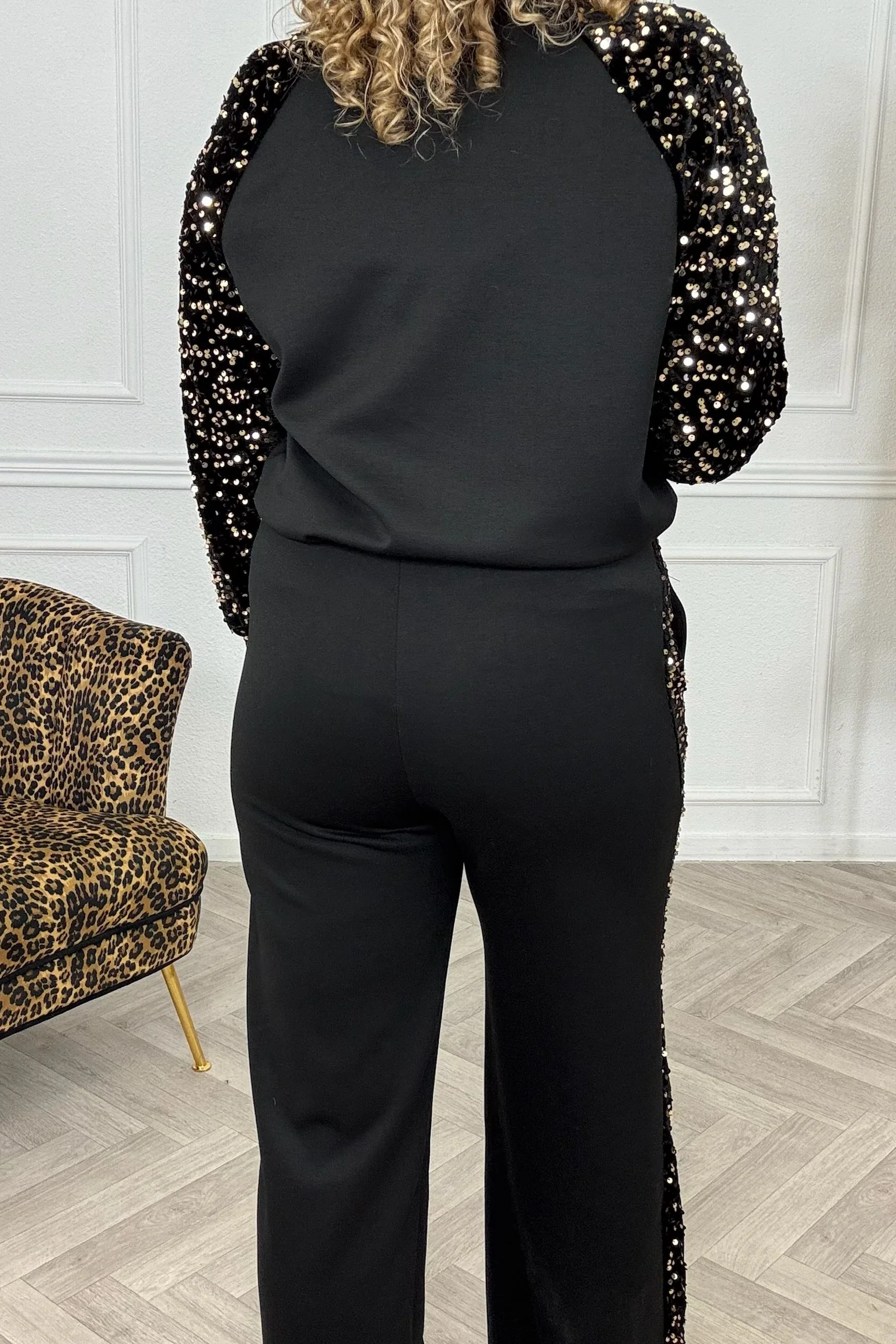 Sequin Striped Set - Black/Gold - Image 7