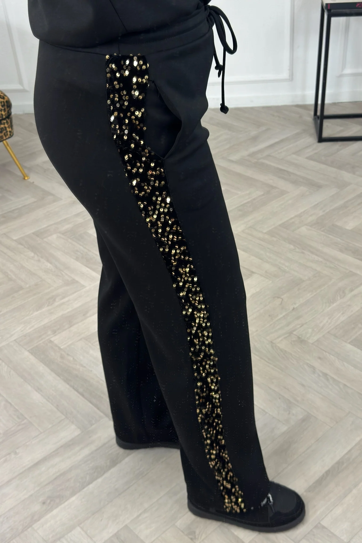 Sequin Striped Set - Black/Gold - Image 9