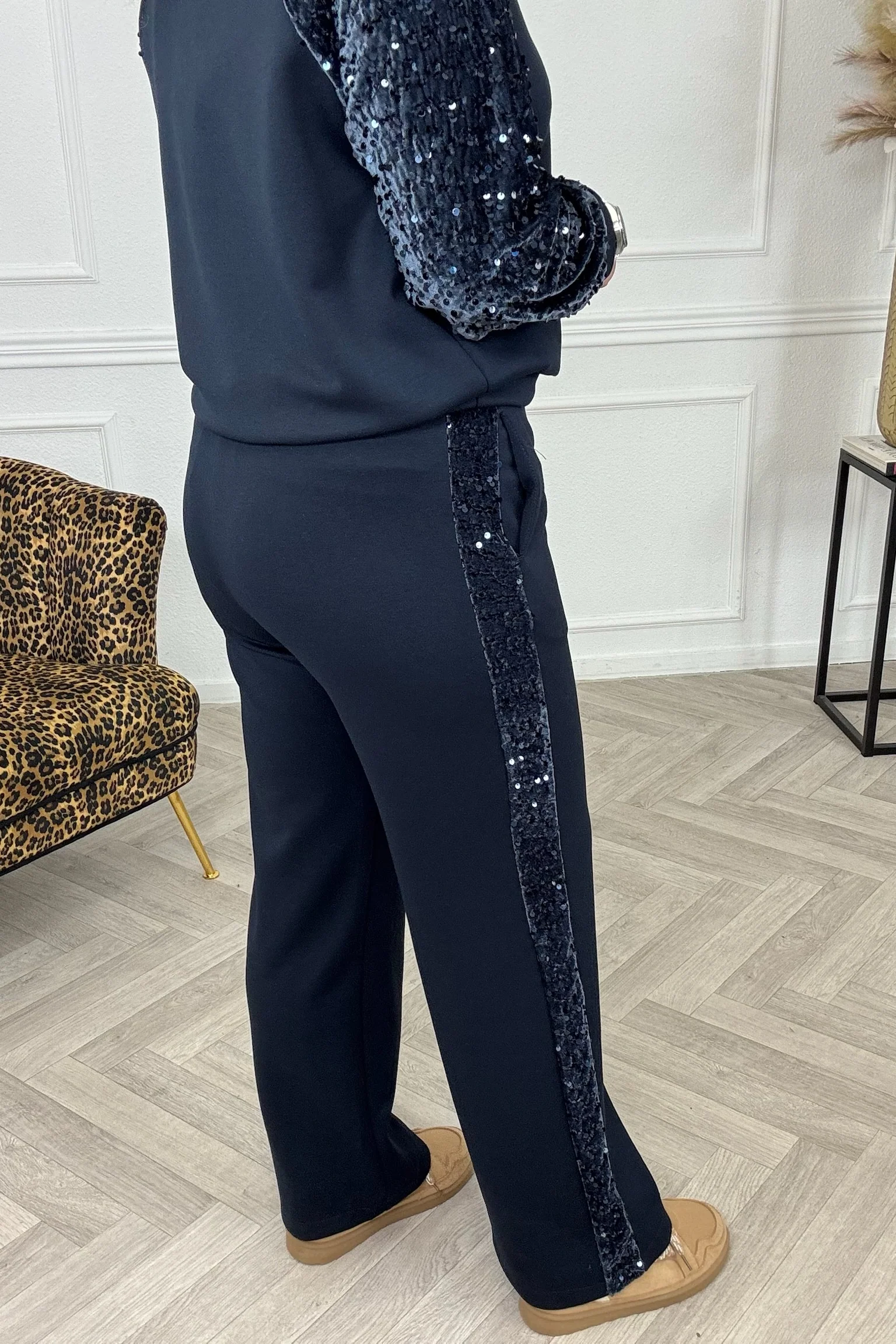 Sequin Striped Set - Navy - Image 10