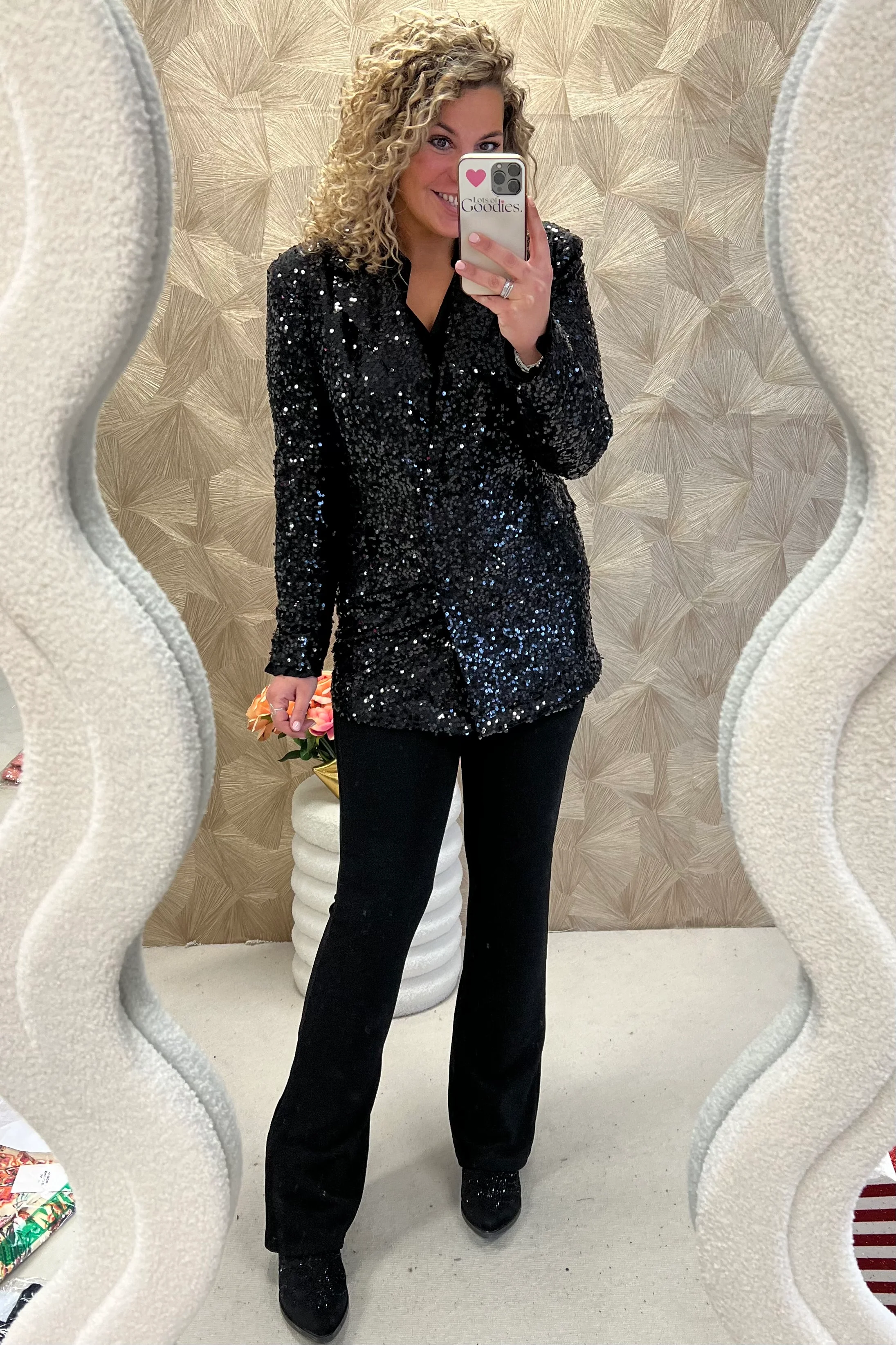 Shimmer Blazer - Black
