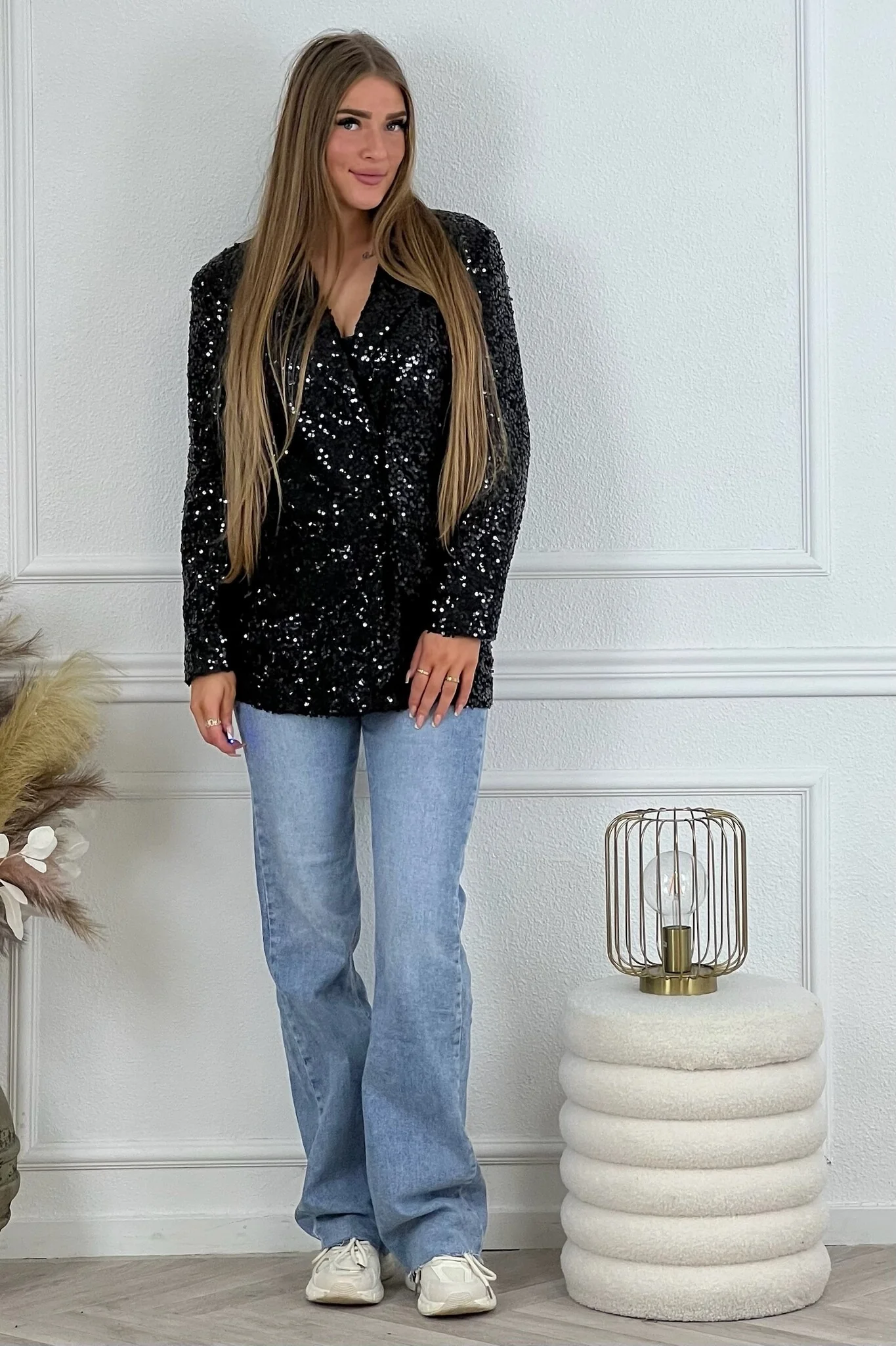 Shimmer Blazer - Black - Image 3