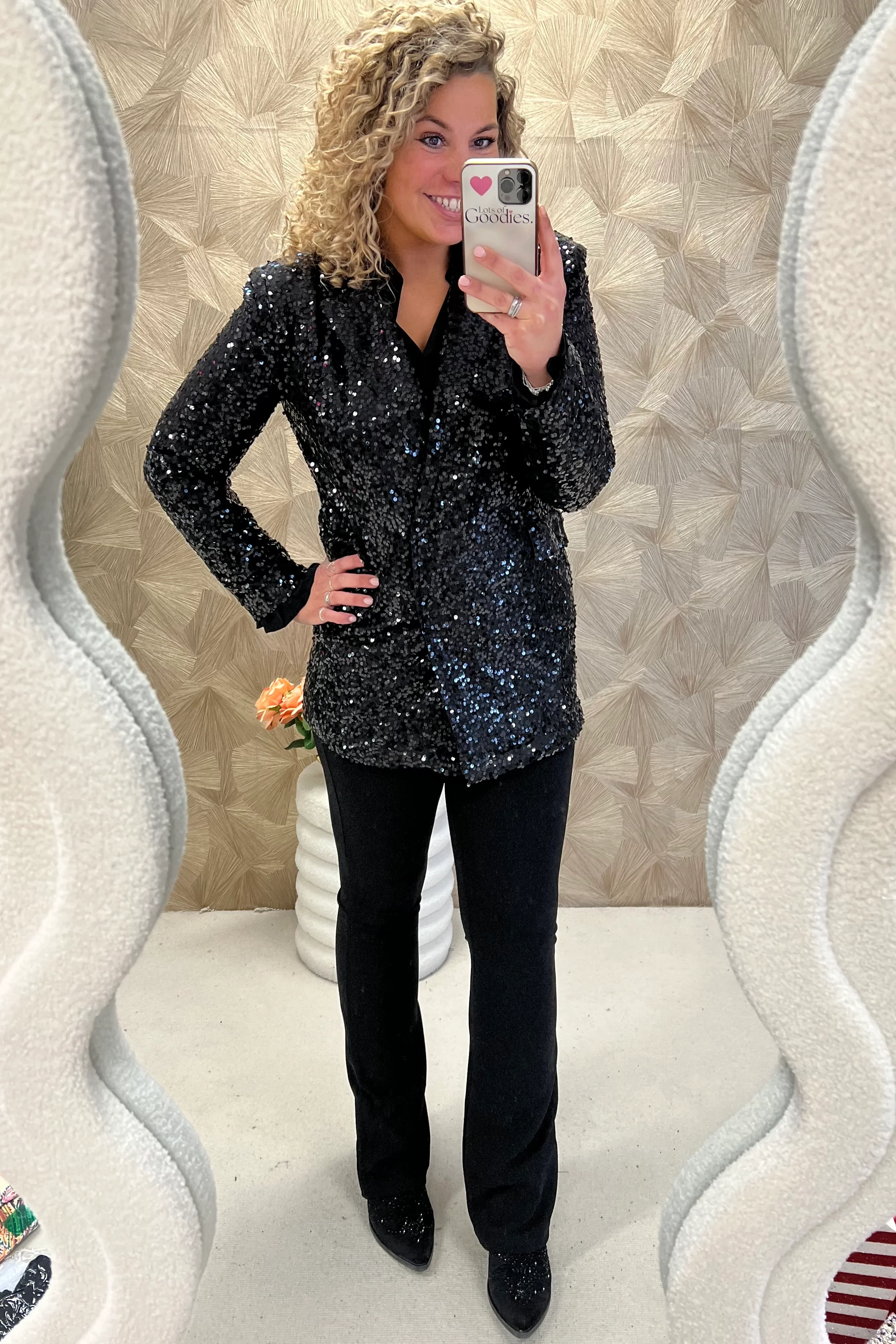 Shimmer Blazer - Black - Image 8