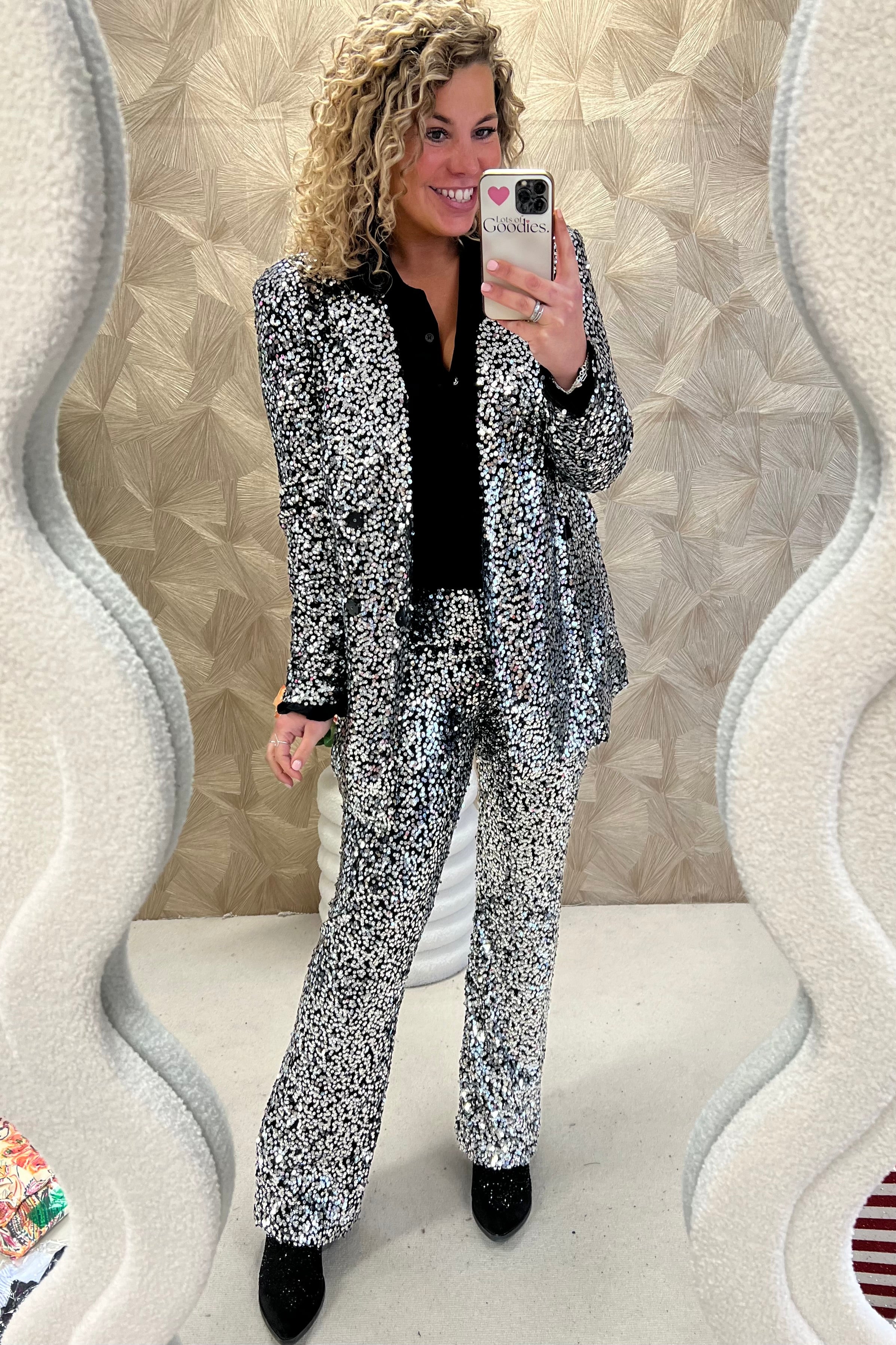 Shimmer Blazer - Black/Silver