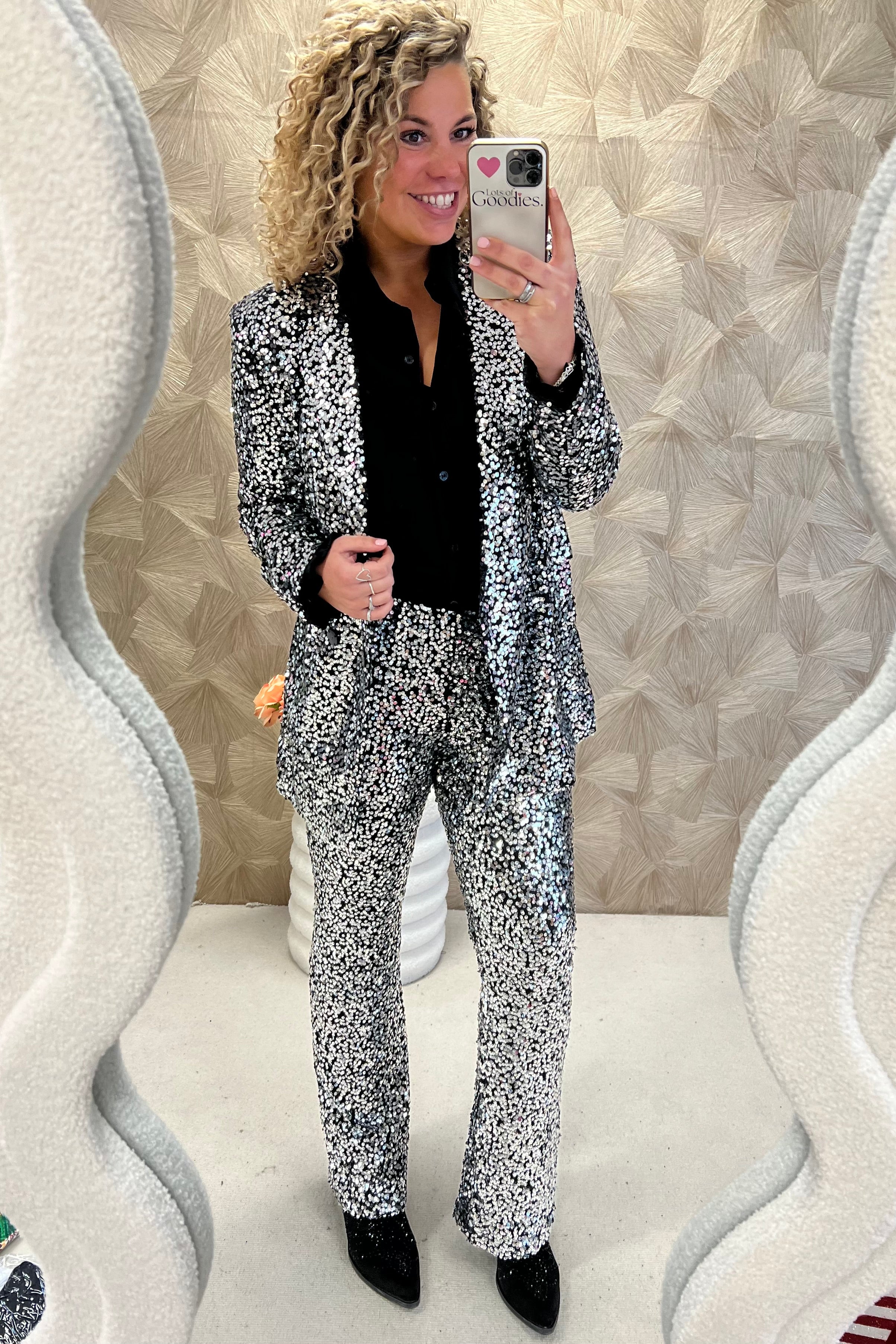 Shimmer Blazer - Black/Silver - Image 8