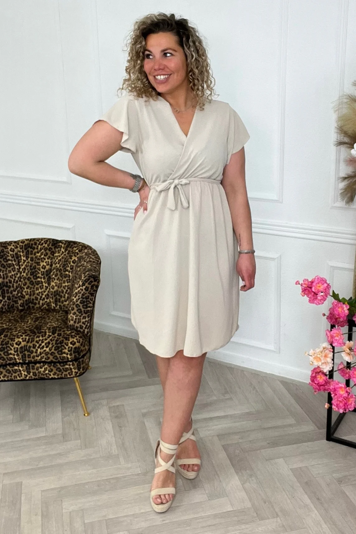 Short Aruba Dress - Beige - Image 2