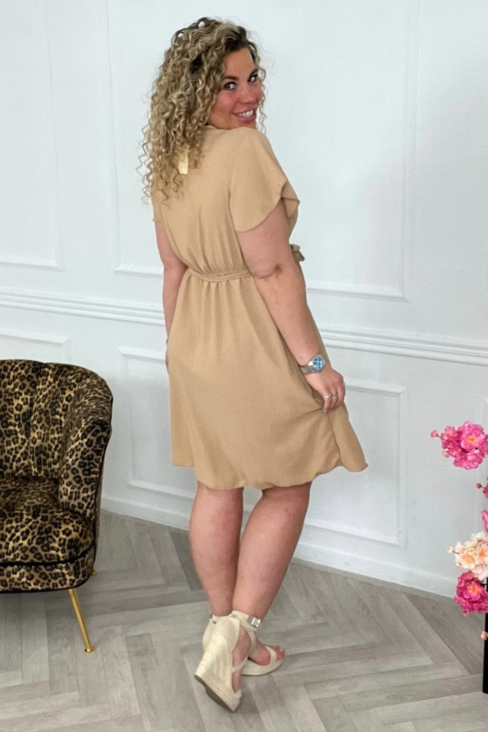 Short Aruba Dress - Camel - Image 2