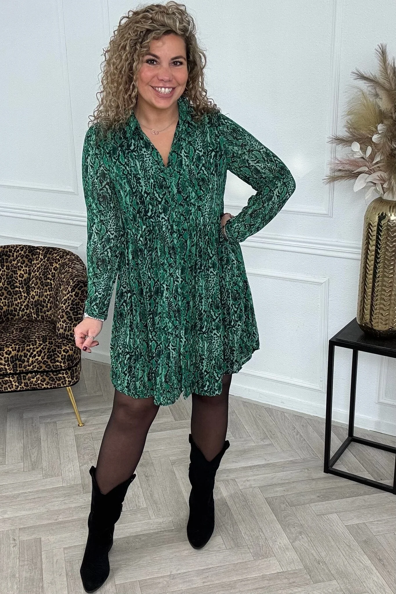 Short Bayonne Dress - Black/Armygreen