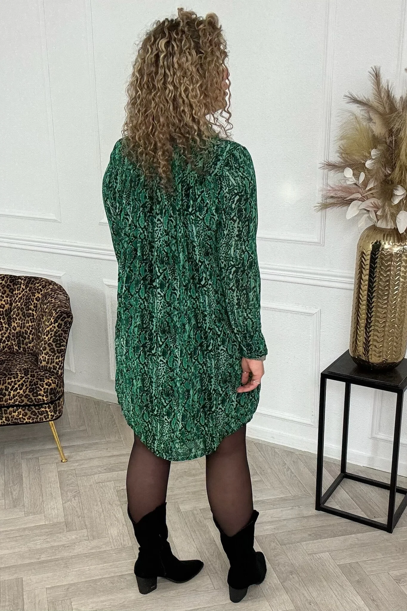 Short Bayonne Dress - Black/Armygreen - Image 2