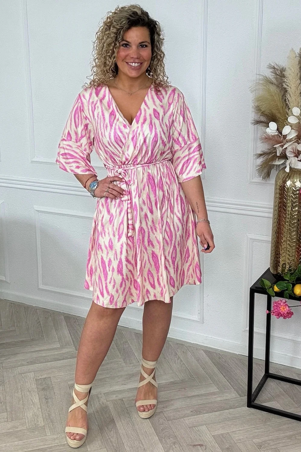 Short Jill Dress - Lila/Beige