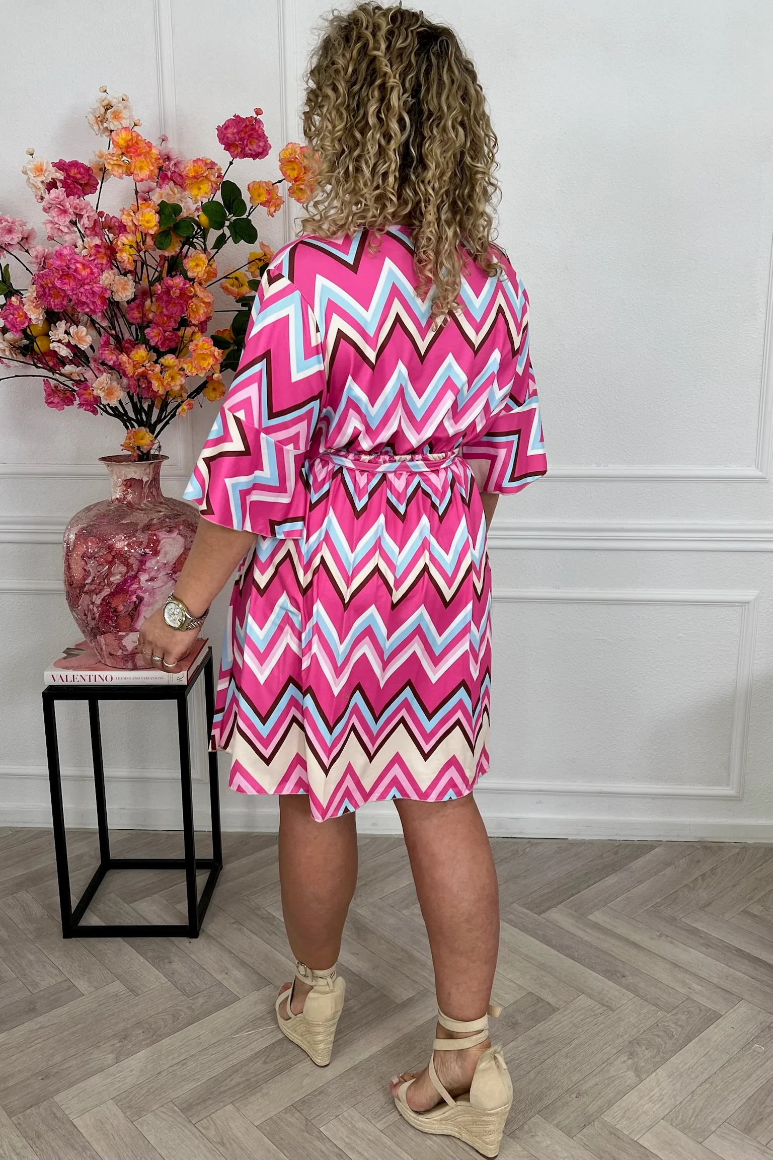 Short Jill Dress - Zigzag Pink - Image 2