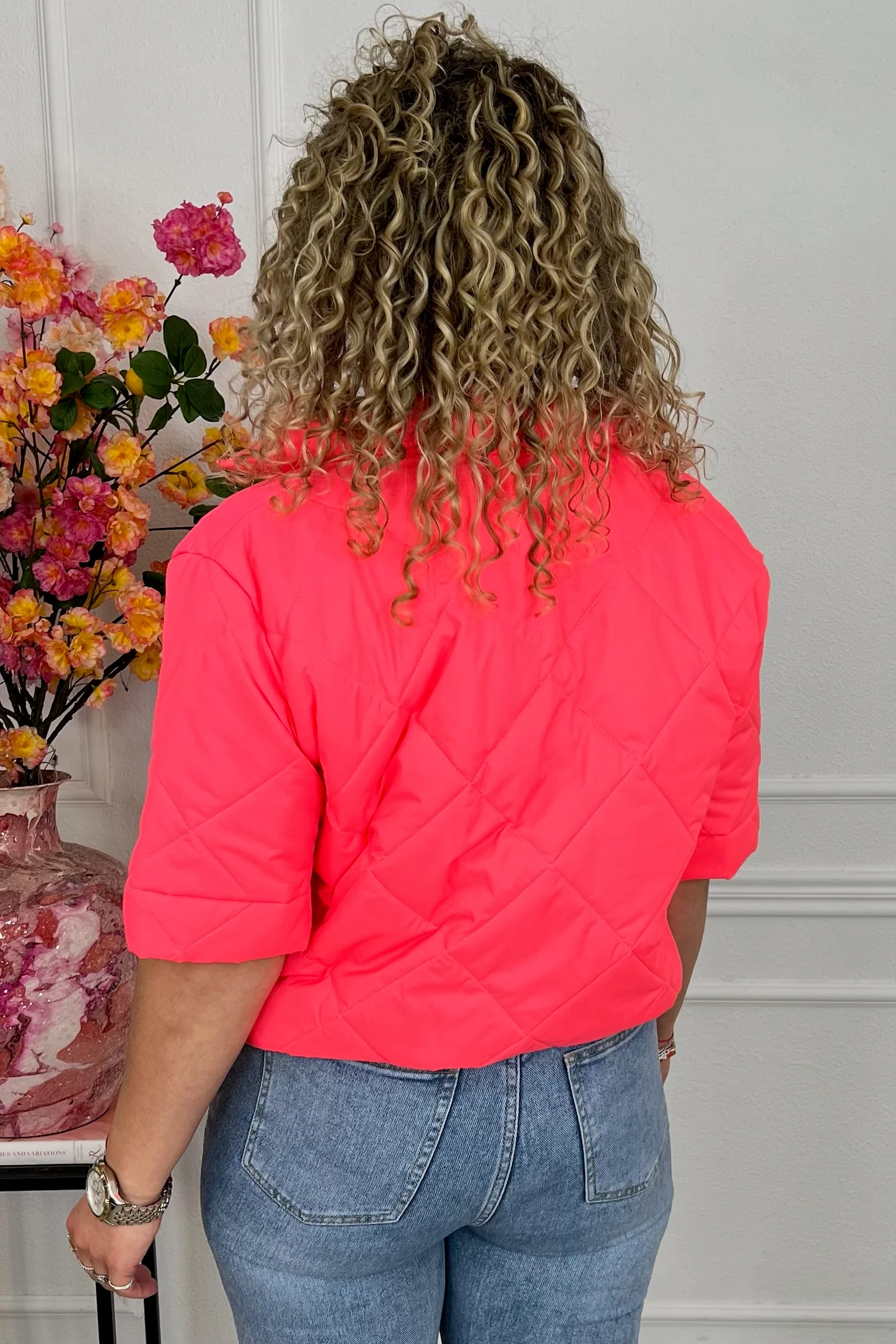 Short Sleeve Loes Bodywarmer - Coral - Image 3