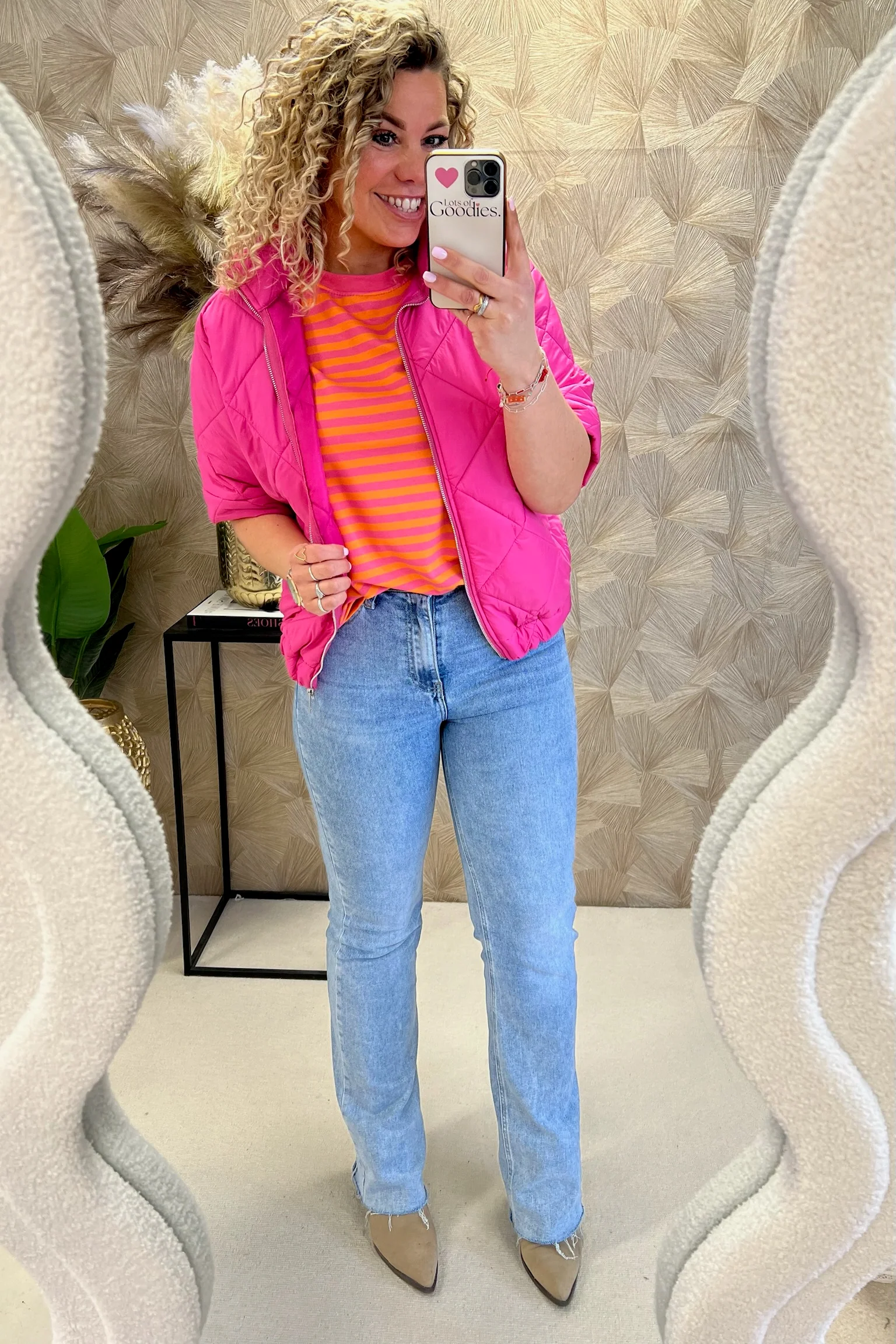 Short Sleeve Loes Bodywarmer - Fuchsia - Image 5