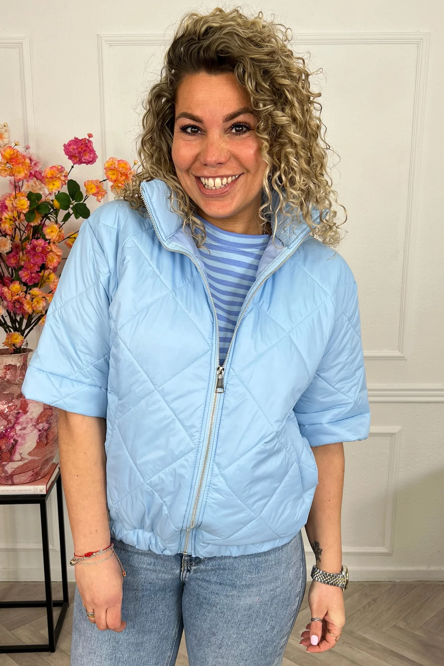 Short Sleeve Loes Bodywarmer - Light Blue