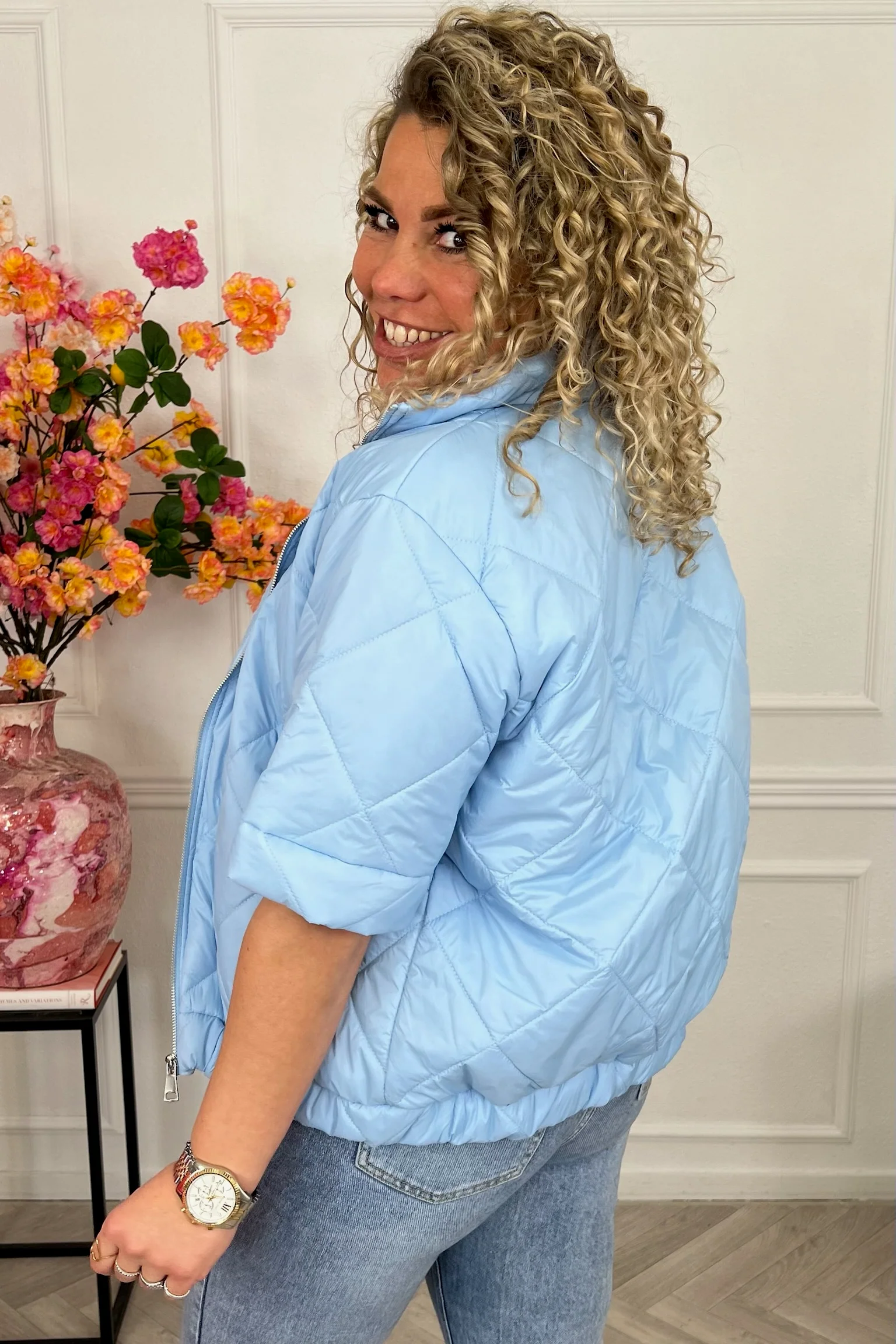 Short Sleeve Loes Bodywarmer - Light Blue - Image 4
