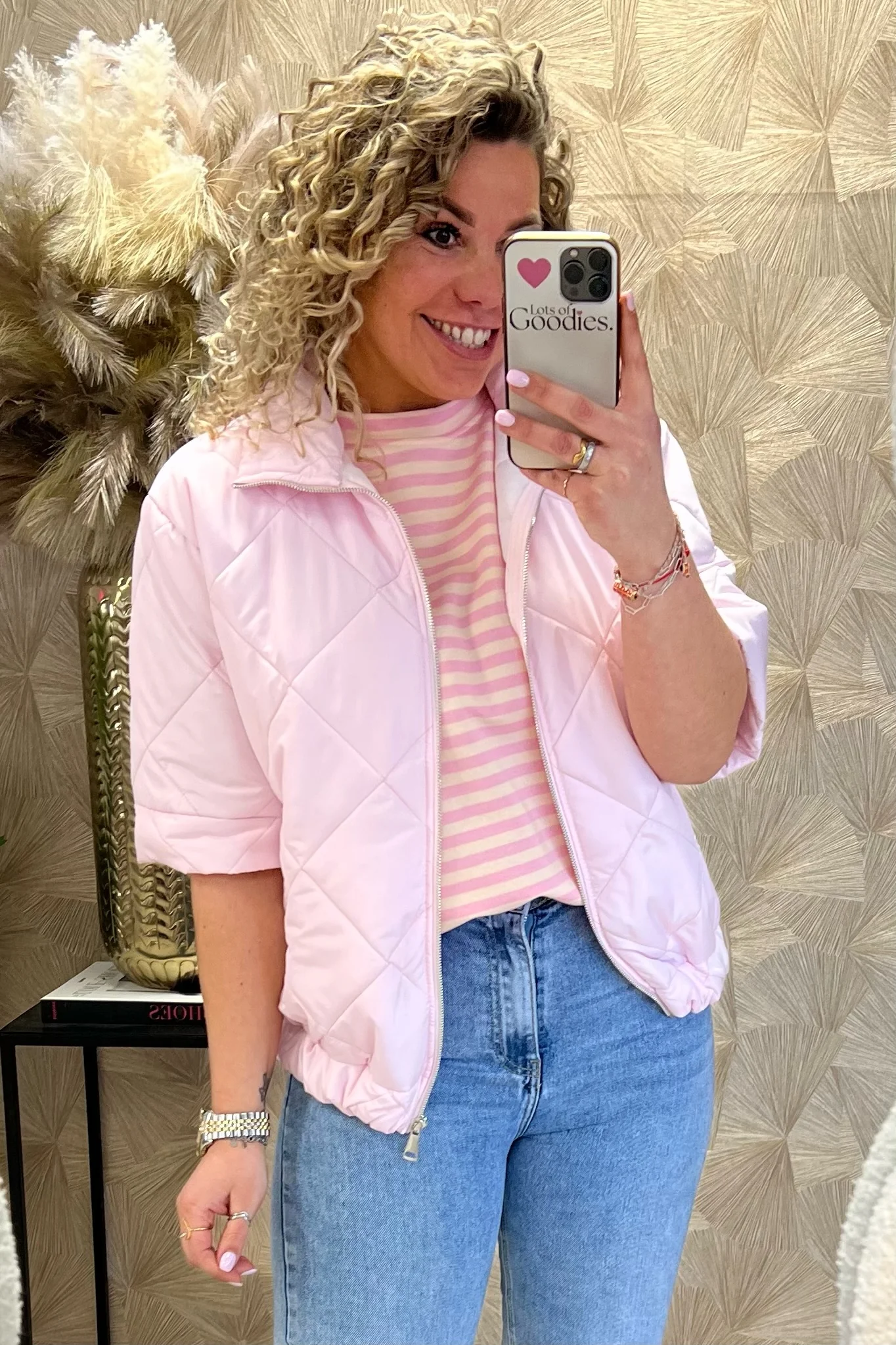 Short Sleeve Loes Bodywarmer - Light Pink