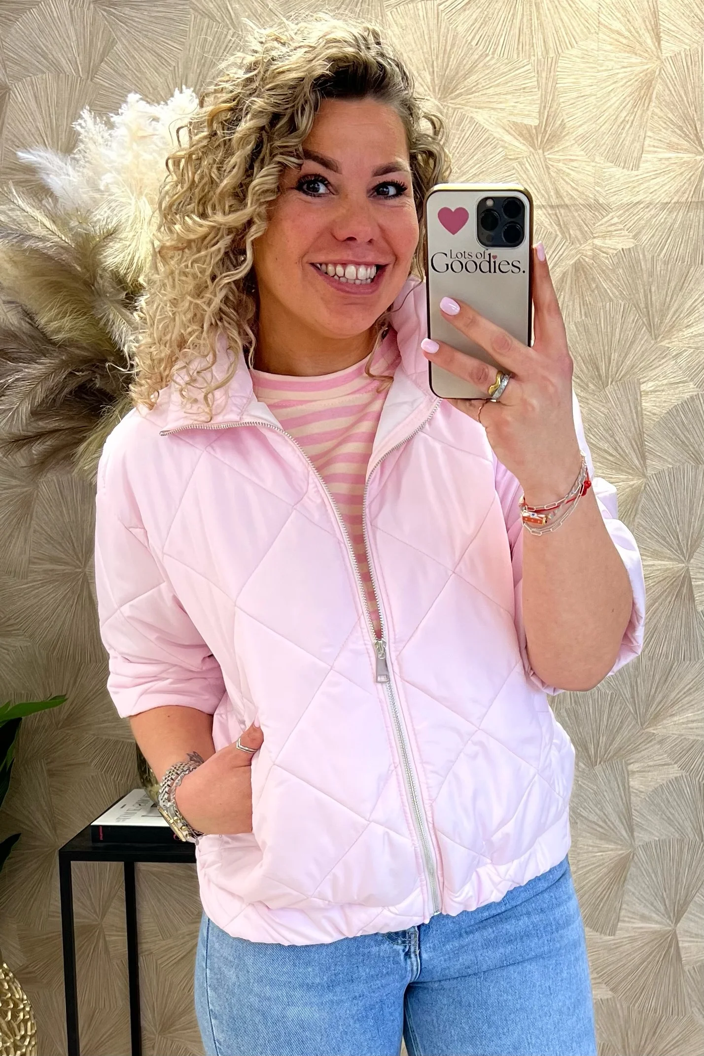 Short Sleeve Loes Bodywarmer - Light Pink - Image 6