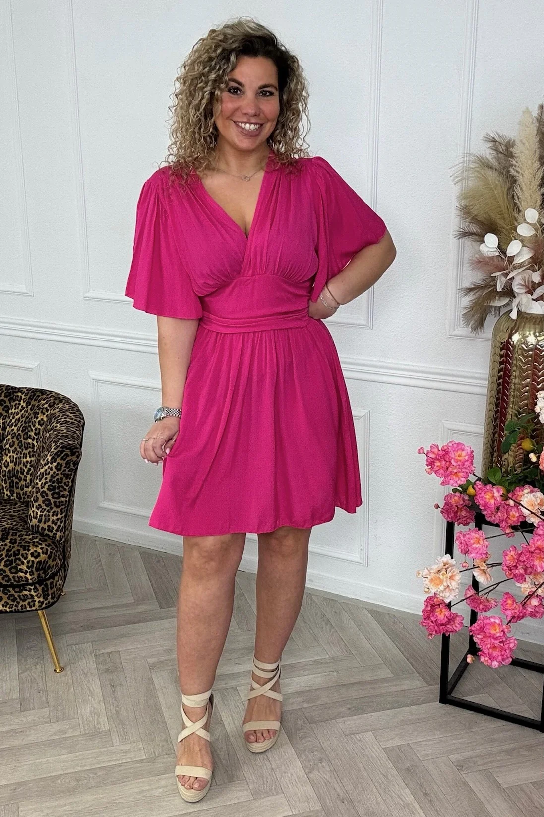 Sicilia Summer Dress - Fuchsia - Image 3