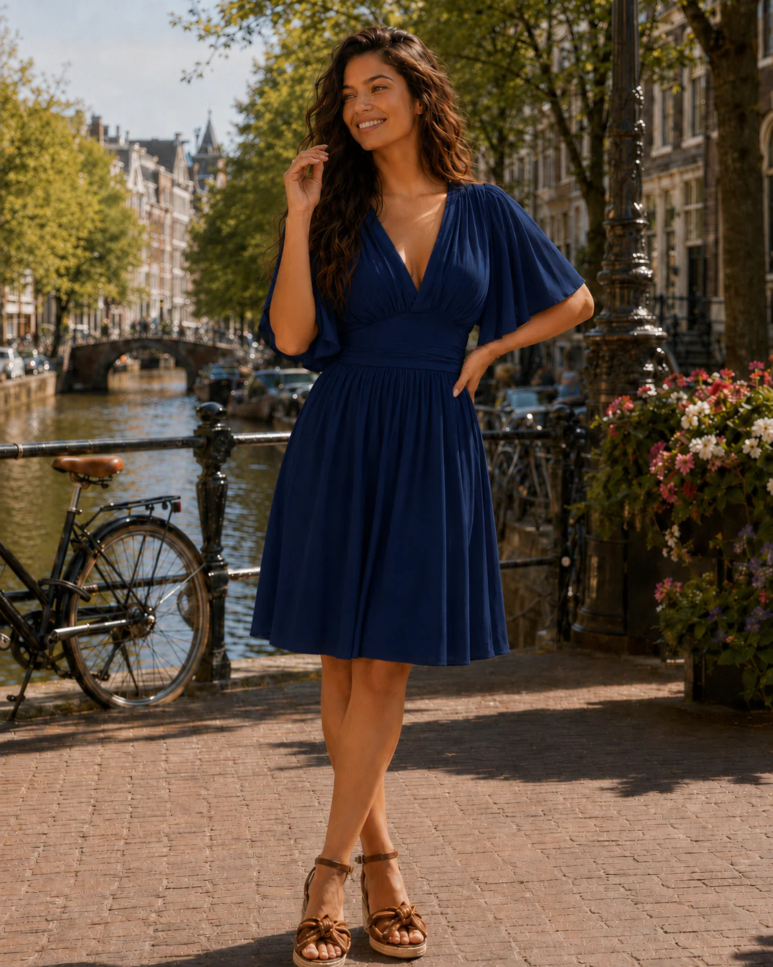 Sicilia Summer Dress - Navy
