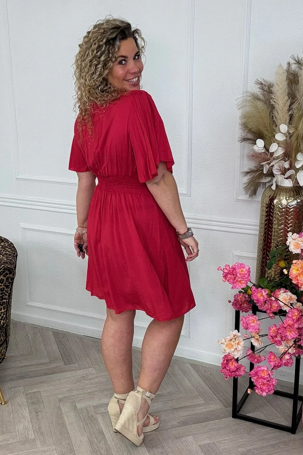 Sicilia Summer Dress - Red - Image 3
