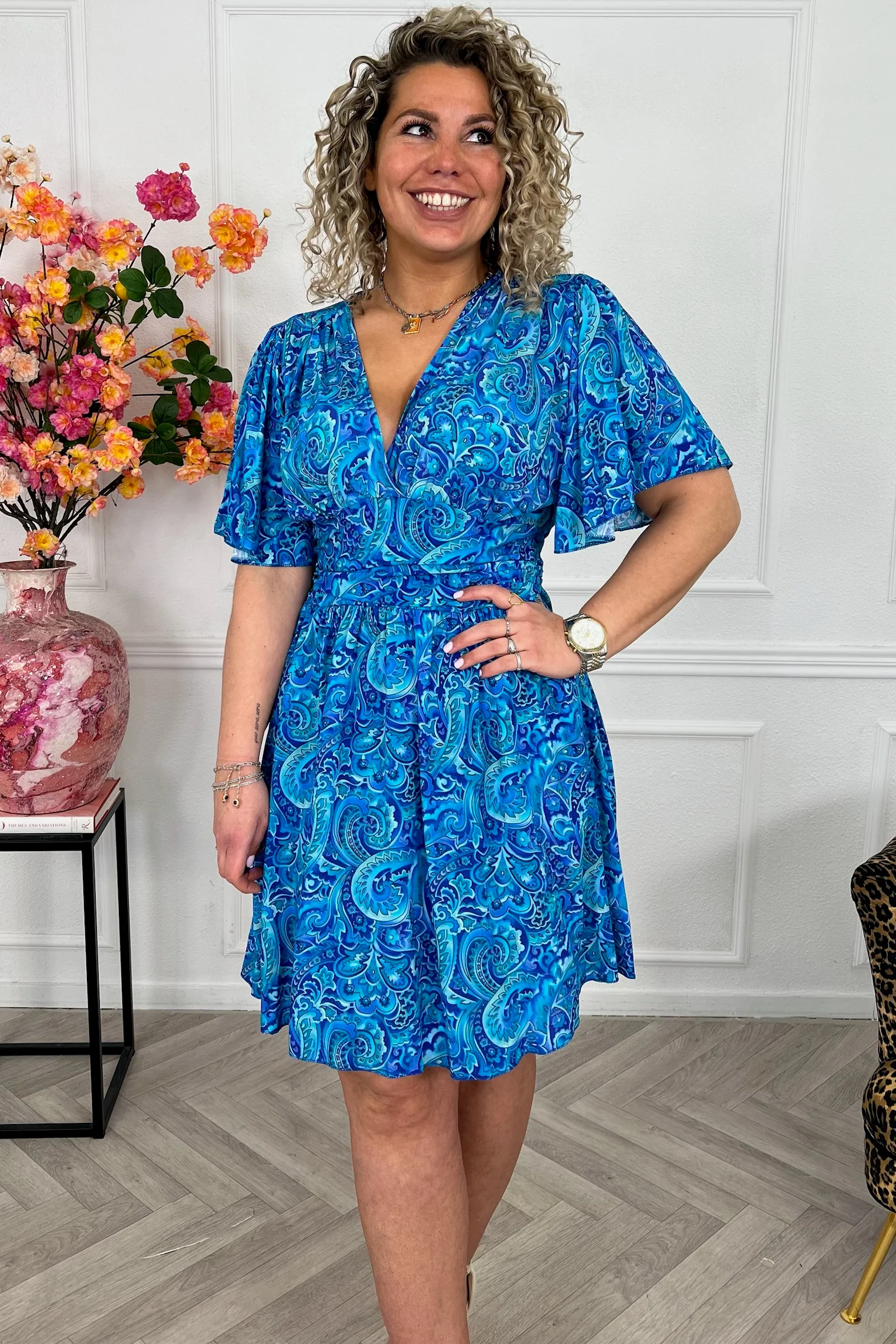 Sicilia Summer Print Dress - Paisley Blue