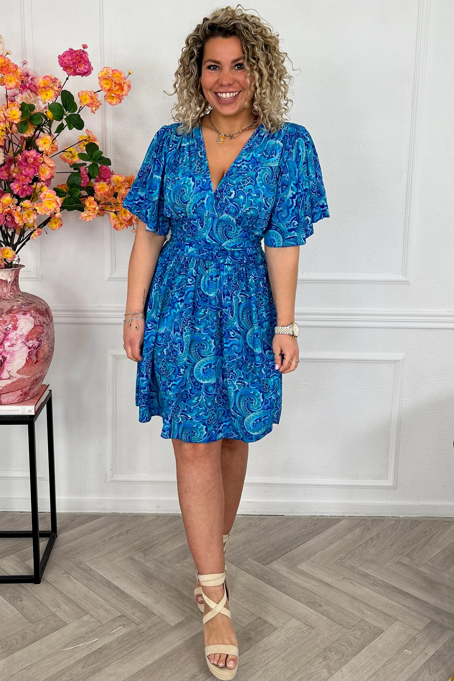 Sicilia Summer Print Dress - Paisley Blue - Image 8