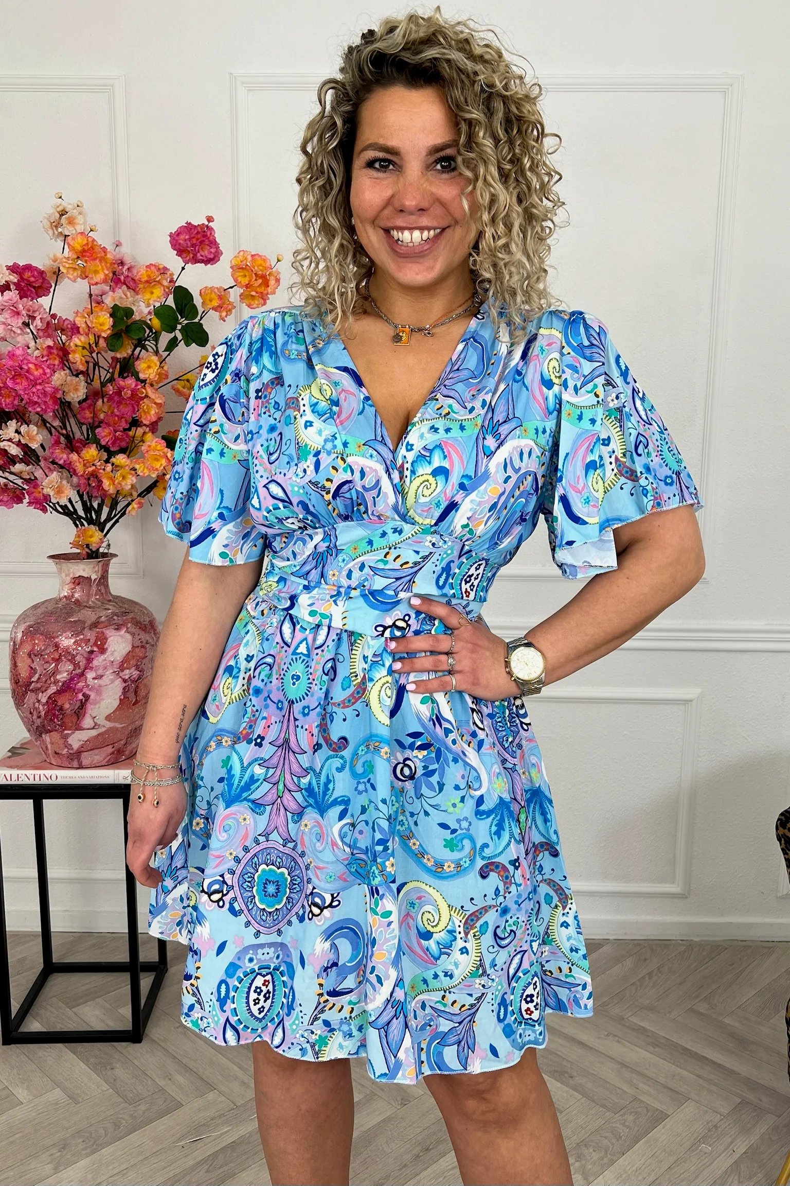 Sicilia Summer Print Dress - Paisley Blue/Multi