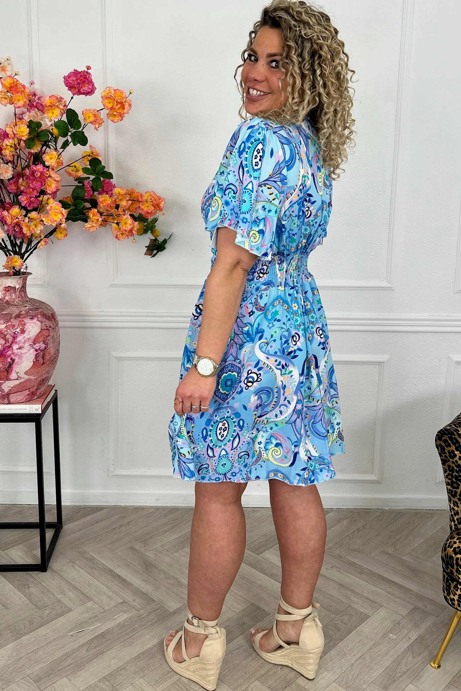 Sicilia Summer Print Dress - Paisley Blue/Multi - Image 2