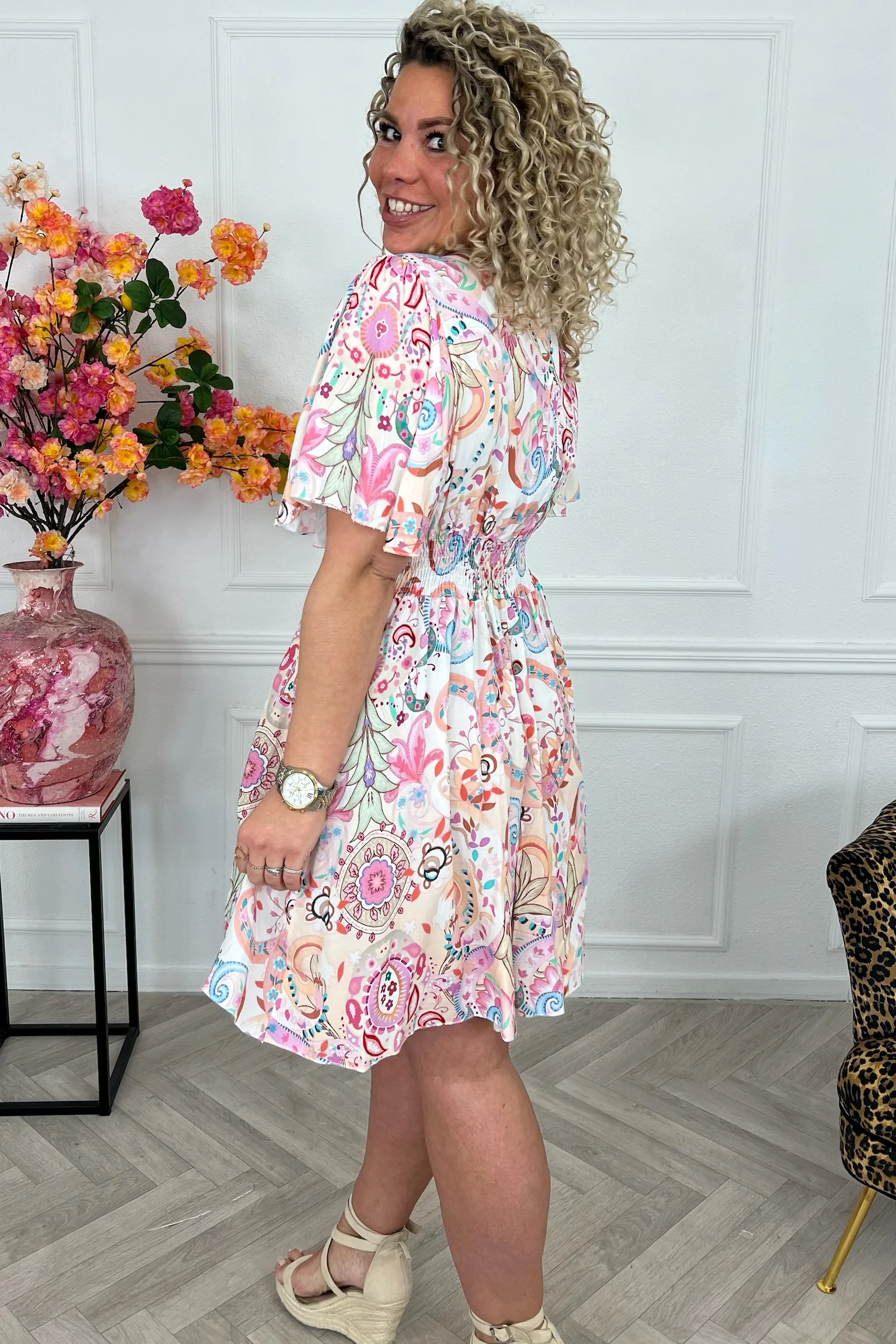 Sicilia Summer Print Dress - Paisley White/Multi - Image 2