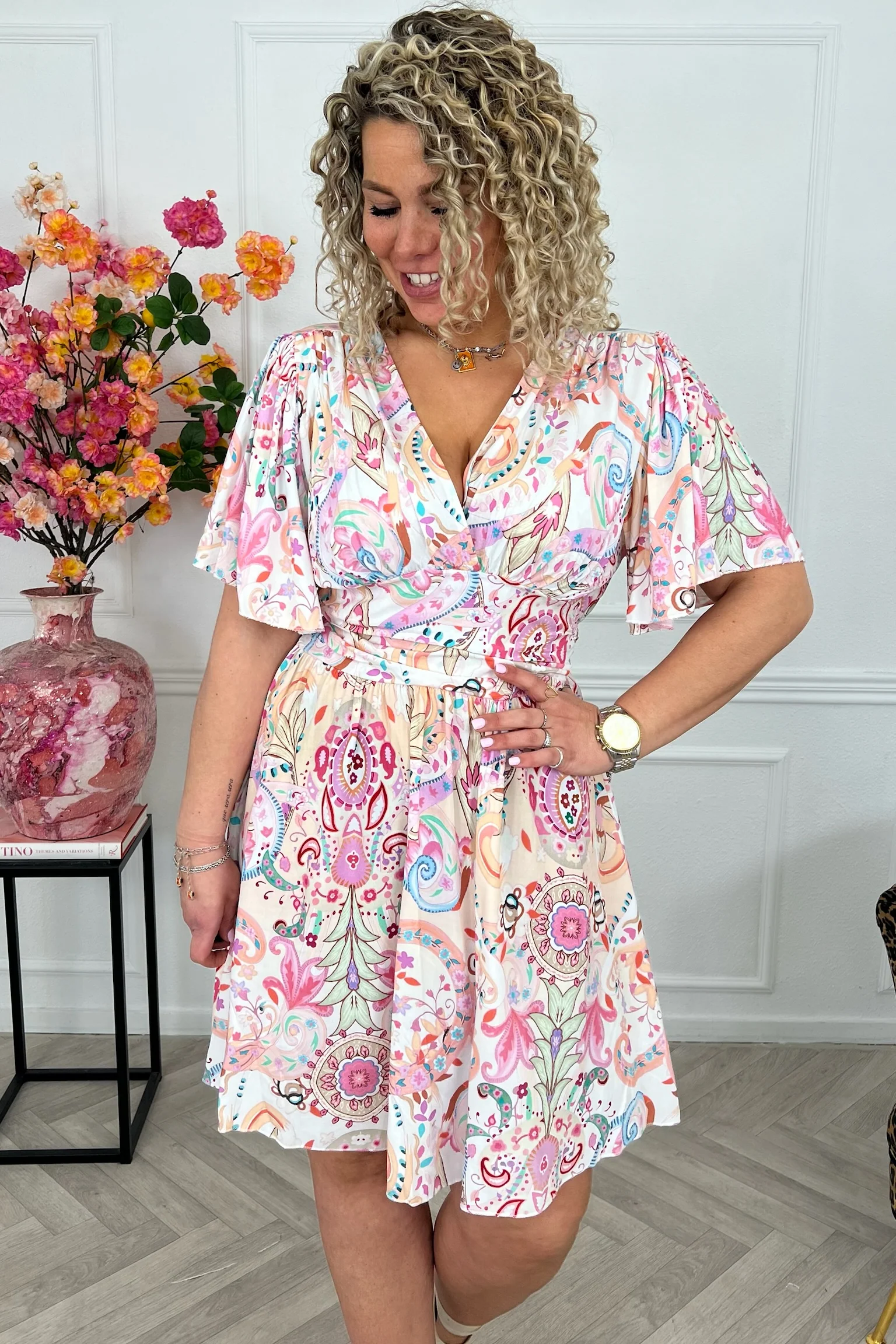 Sicilia Summer Print Dress - Paisley White/Multi - Image 5