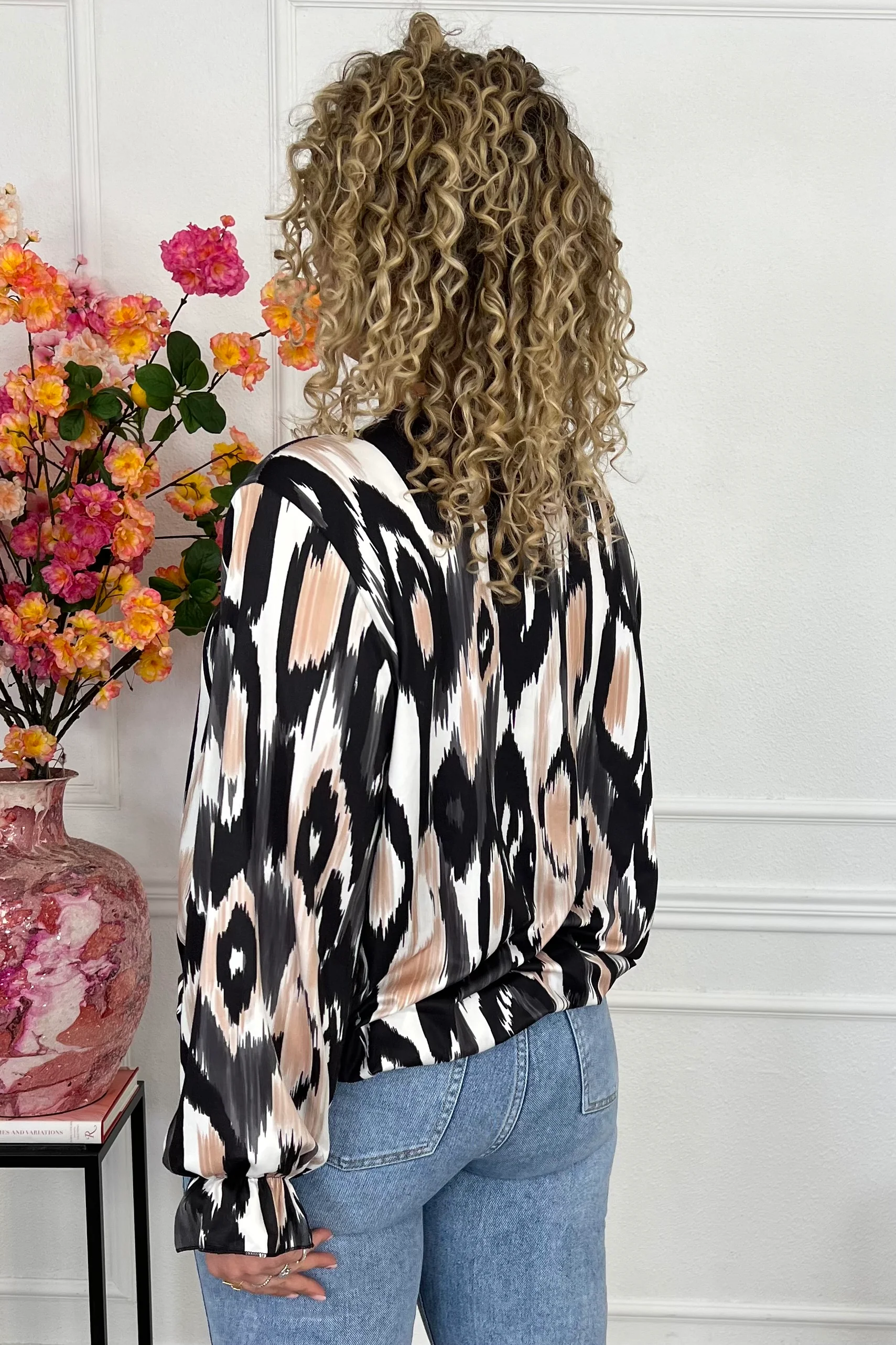 Sienna Print Travel Top - Black - Image 4