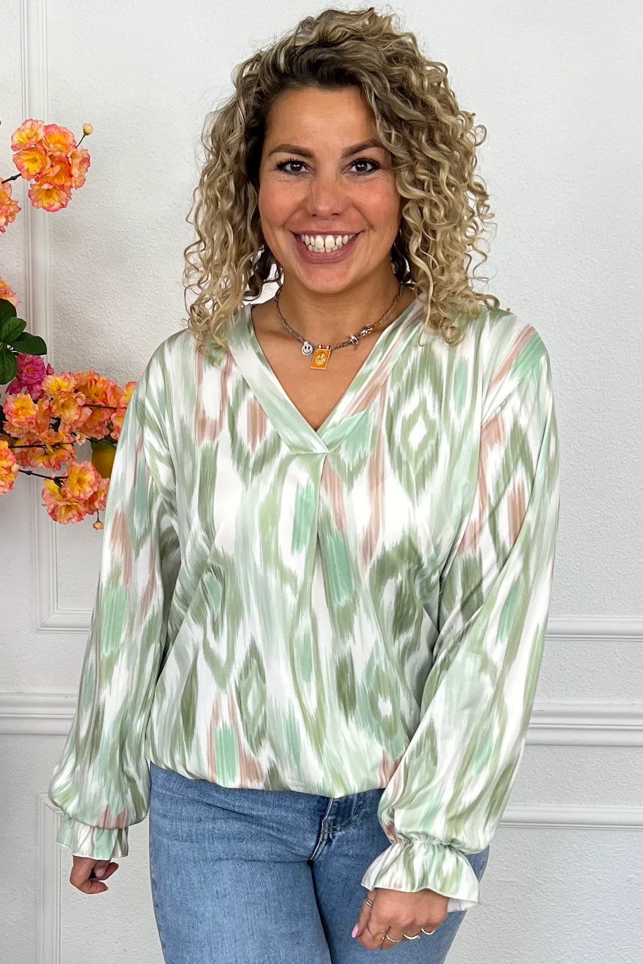 Sienna Print Travel Top - Green
