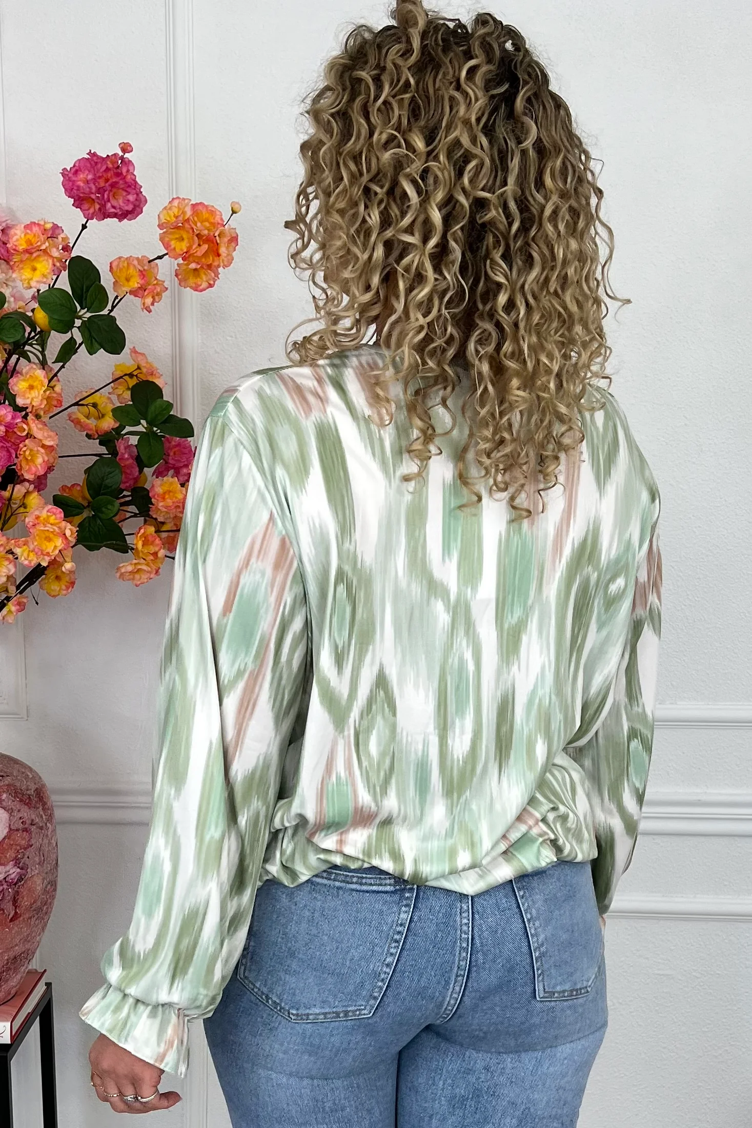 Sienna Print Travel Top - Green - Image 2