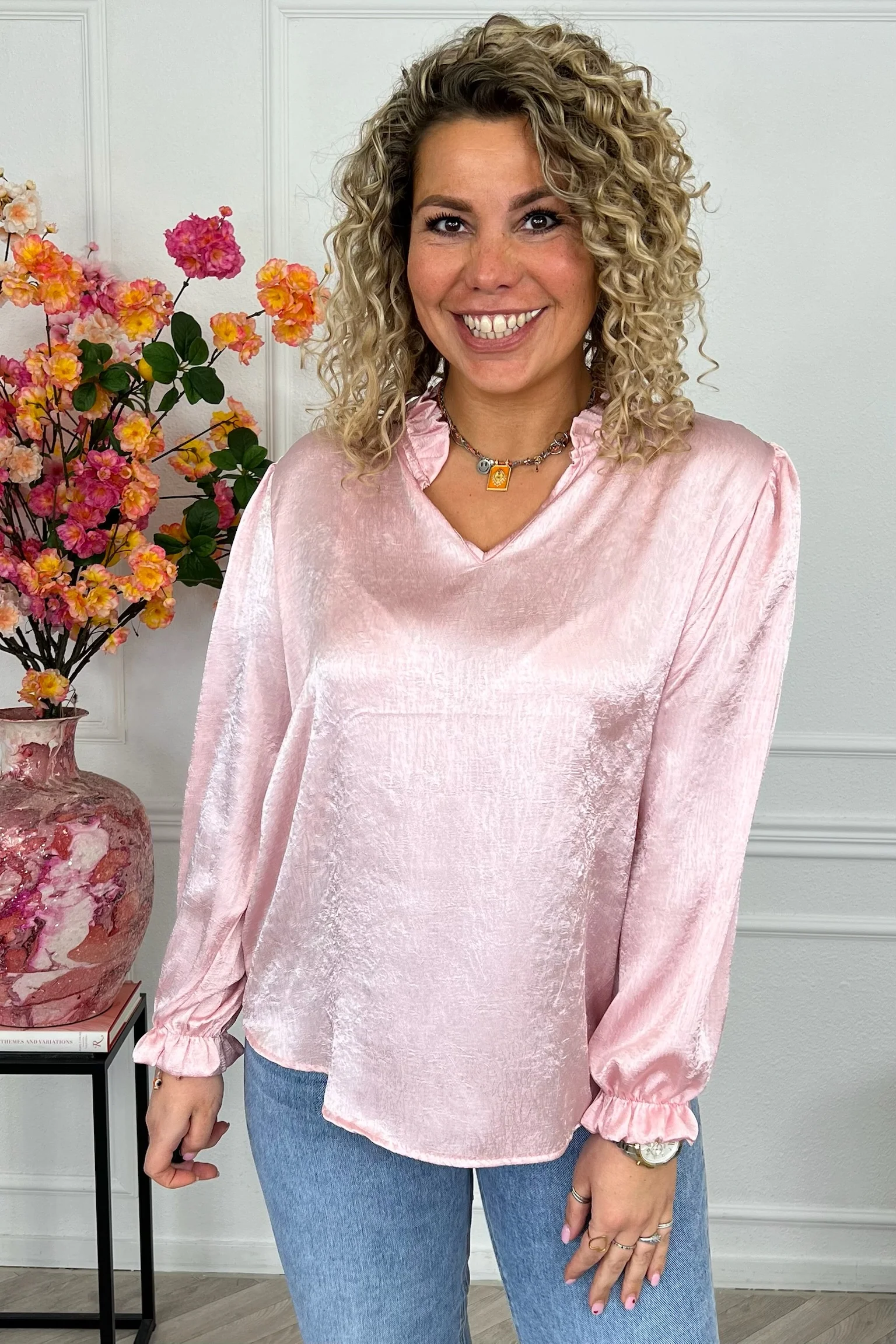 Silky Havana Blouse - Pink
