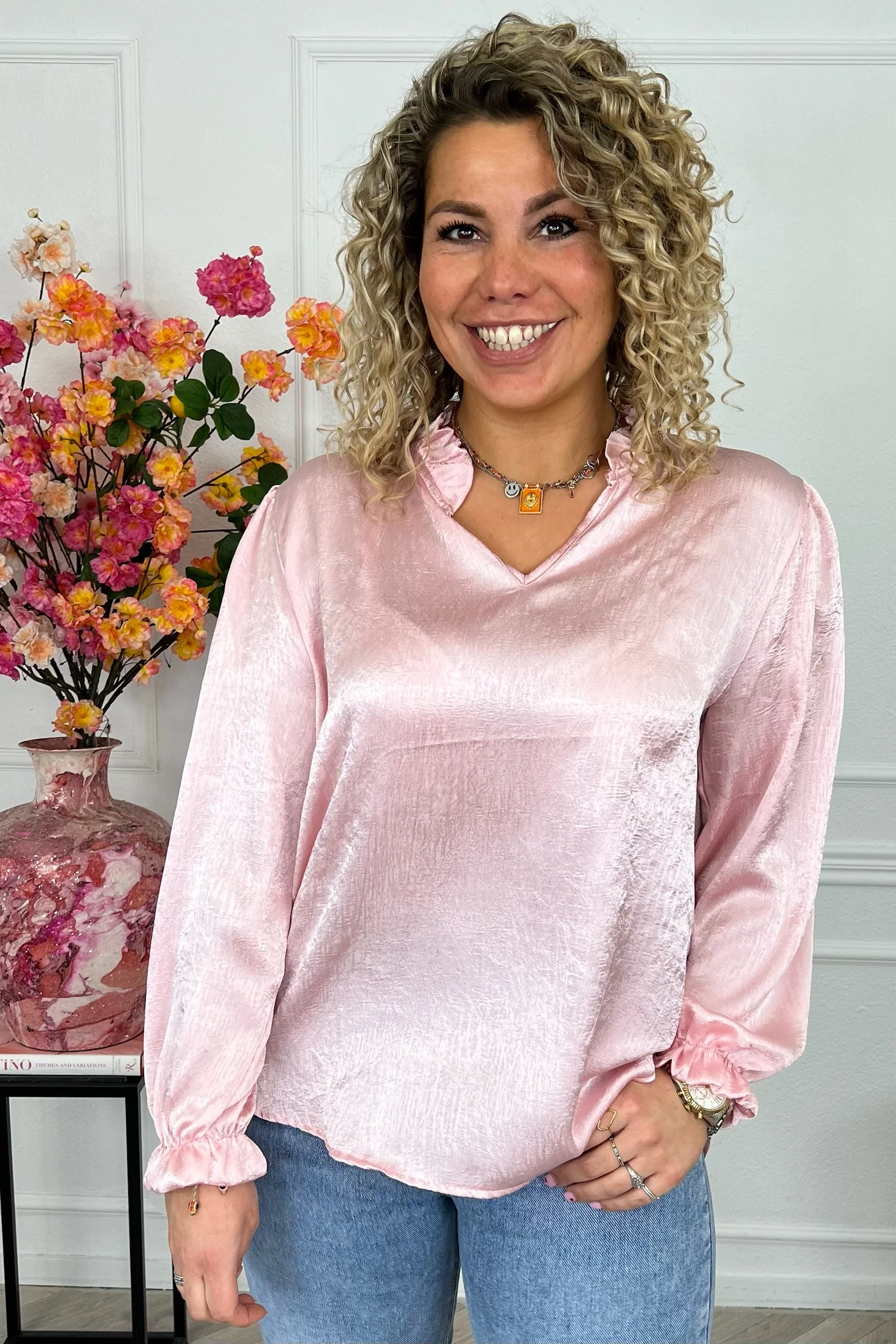 Silky Havana Blouse - Pink - Image 5