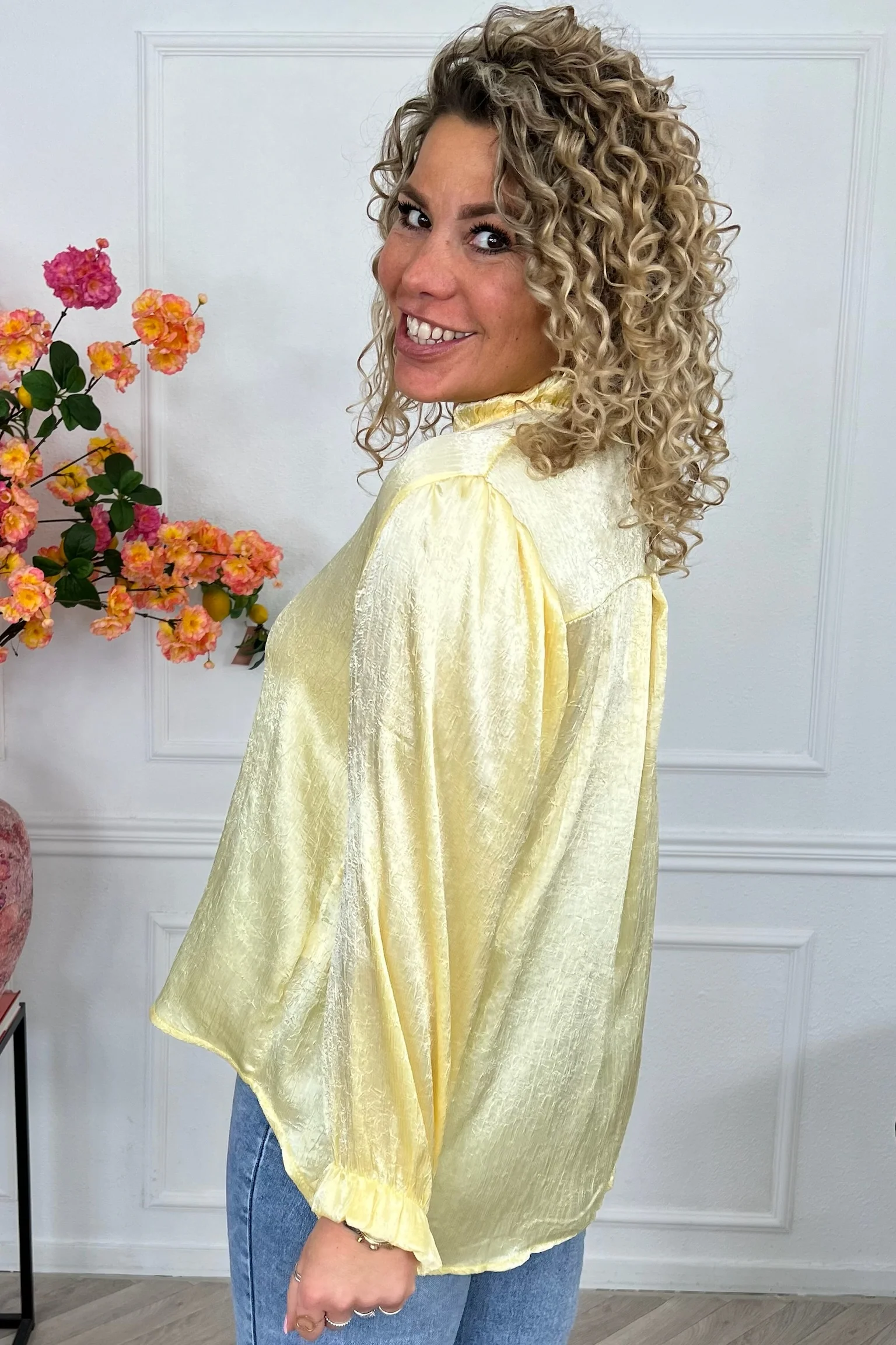 Silky Havana Blouse - Yellow - Image 2