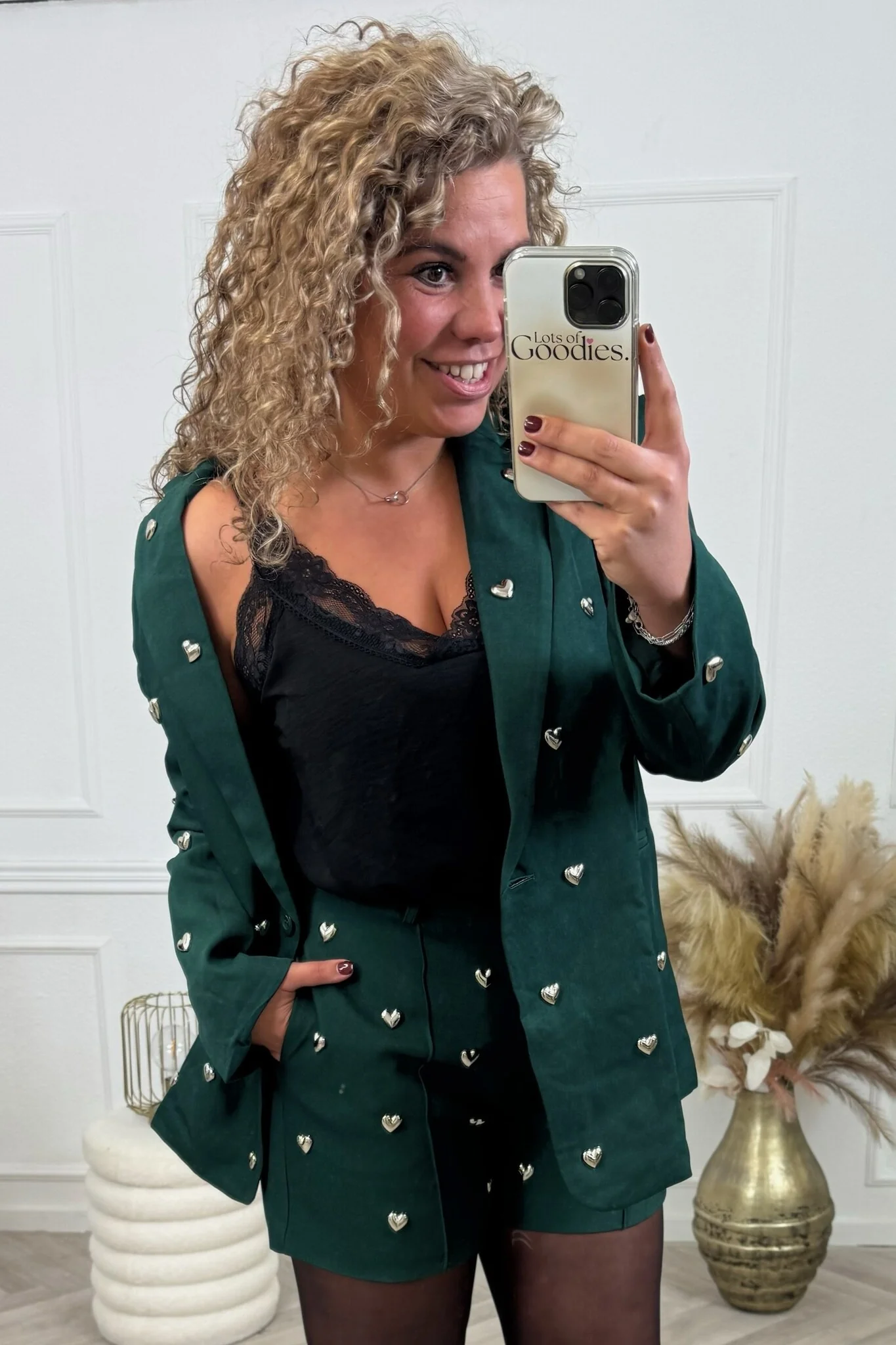 Silver Heart Blazer - Bottle Green - Image 3