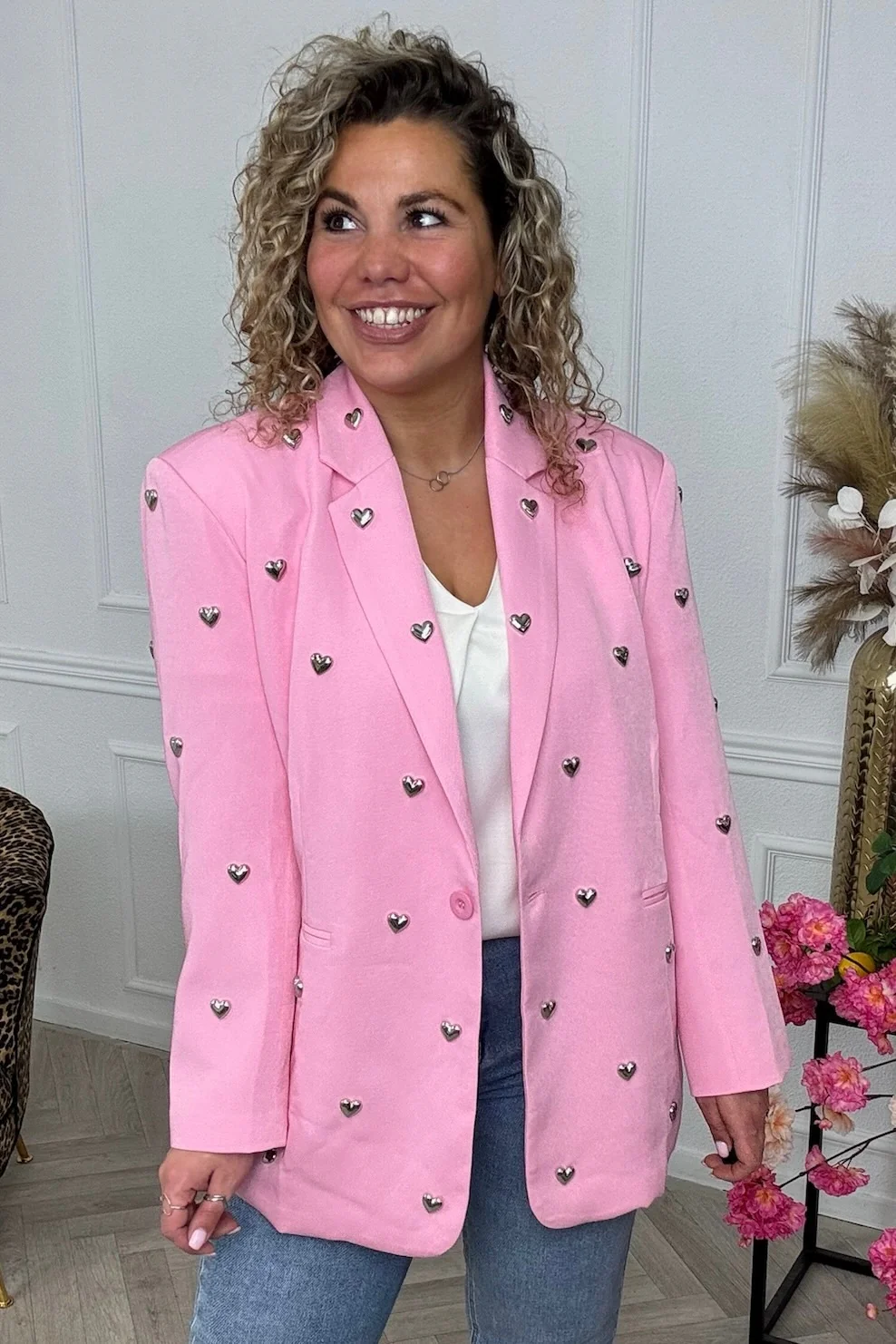 Silver Heart Blazer - Pink - Image 2