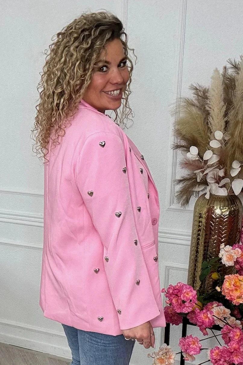 Silver Heart Blazer - Pink - Image 4