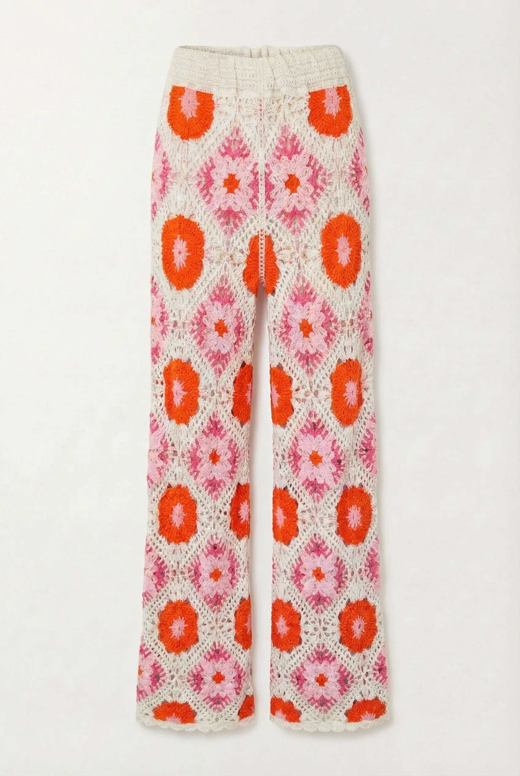 Simone Crochet Pants - Pink/Orange