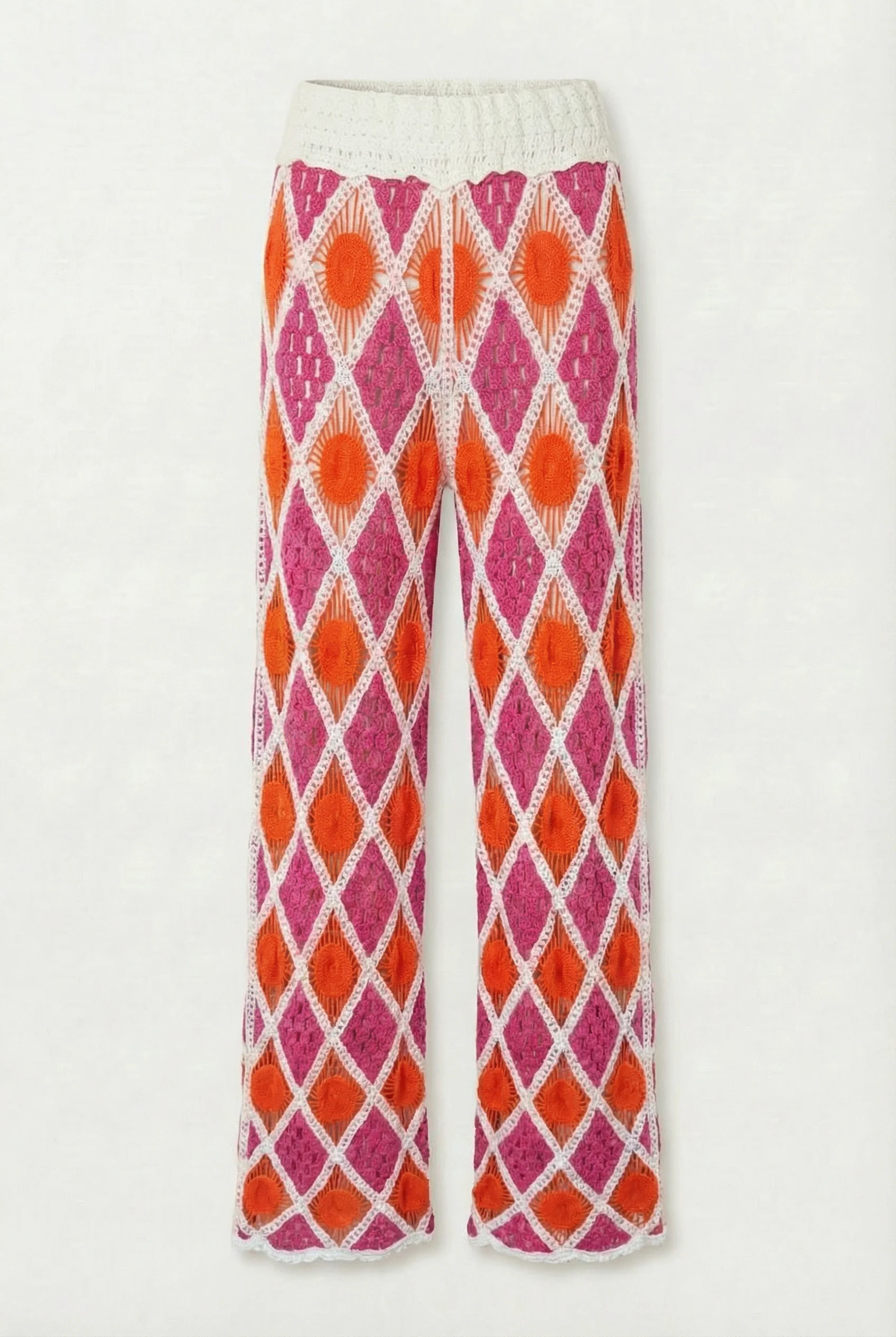 Simone Crochet Pants - Purple/Orange
