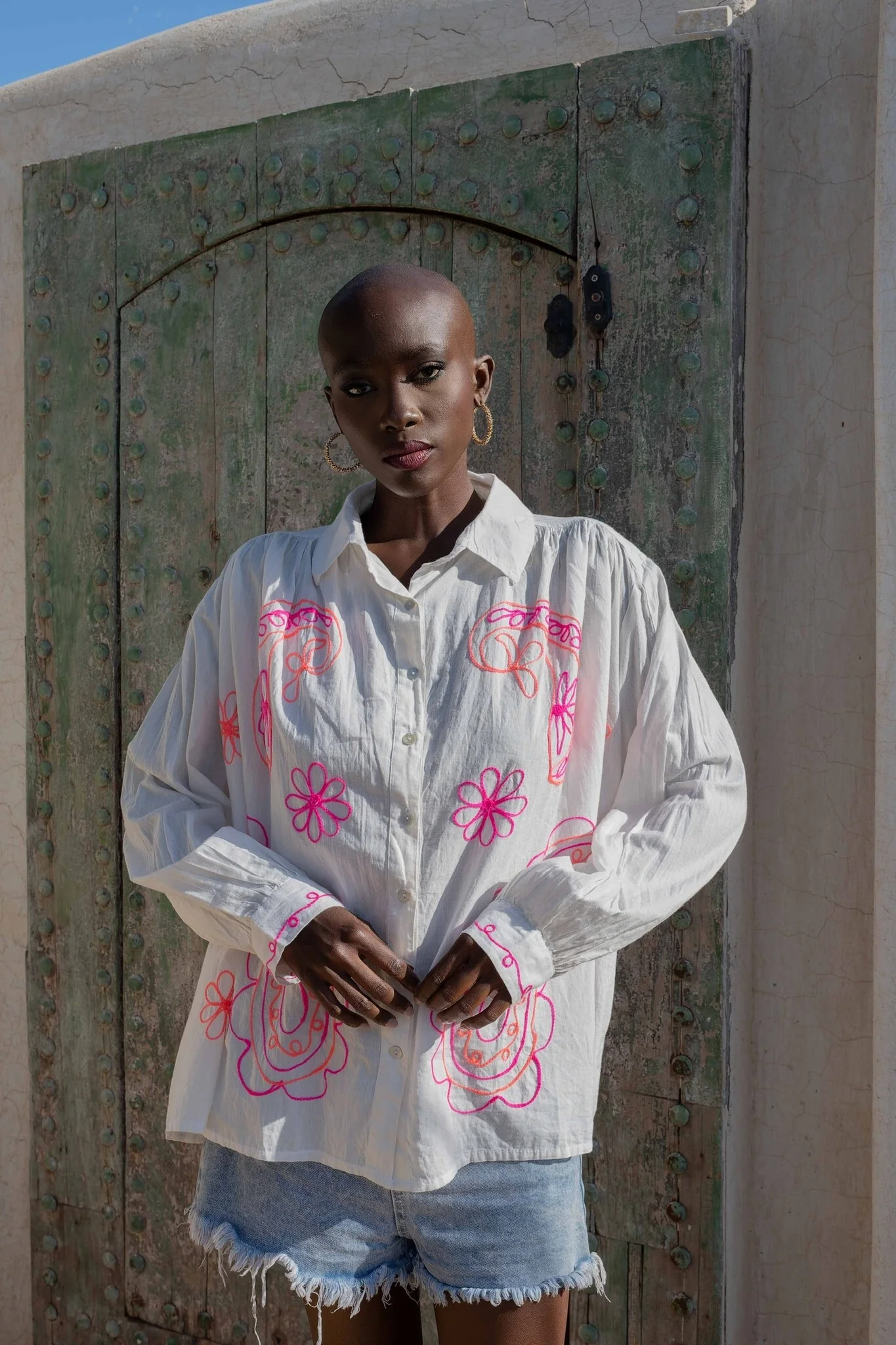Slub Paisley Blouse - Off White