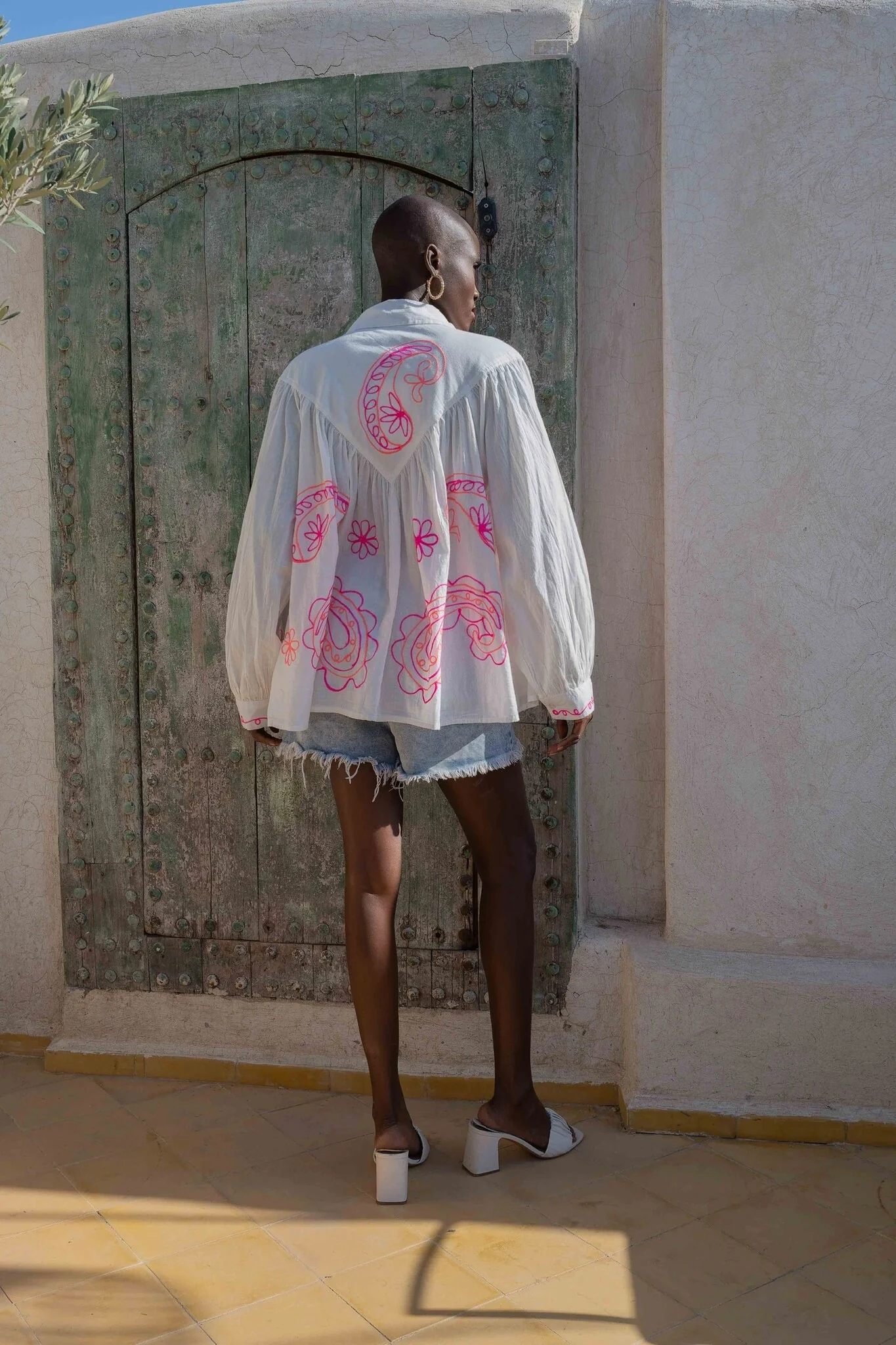 Slub Paisley Blouse - Off White - Image 2