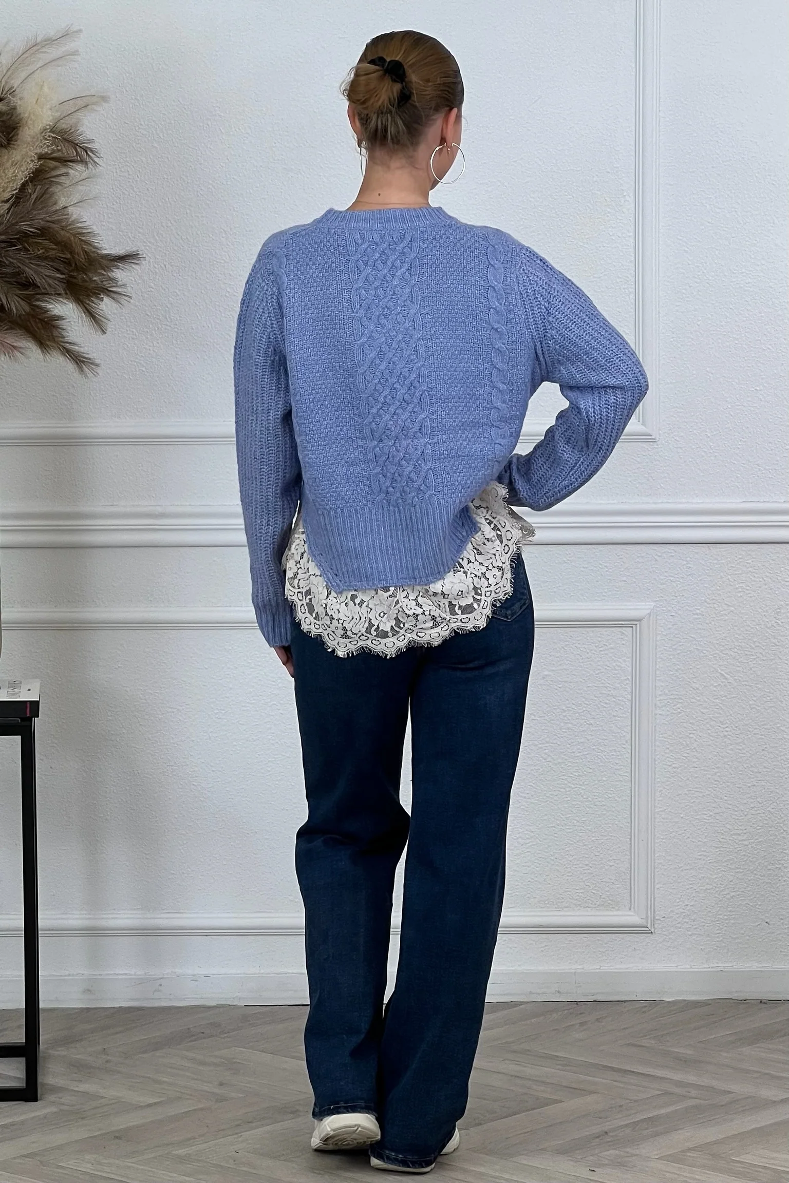 Sofie Lace Sweater - Blue - Image 3