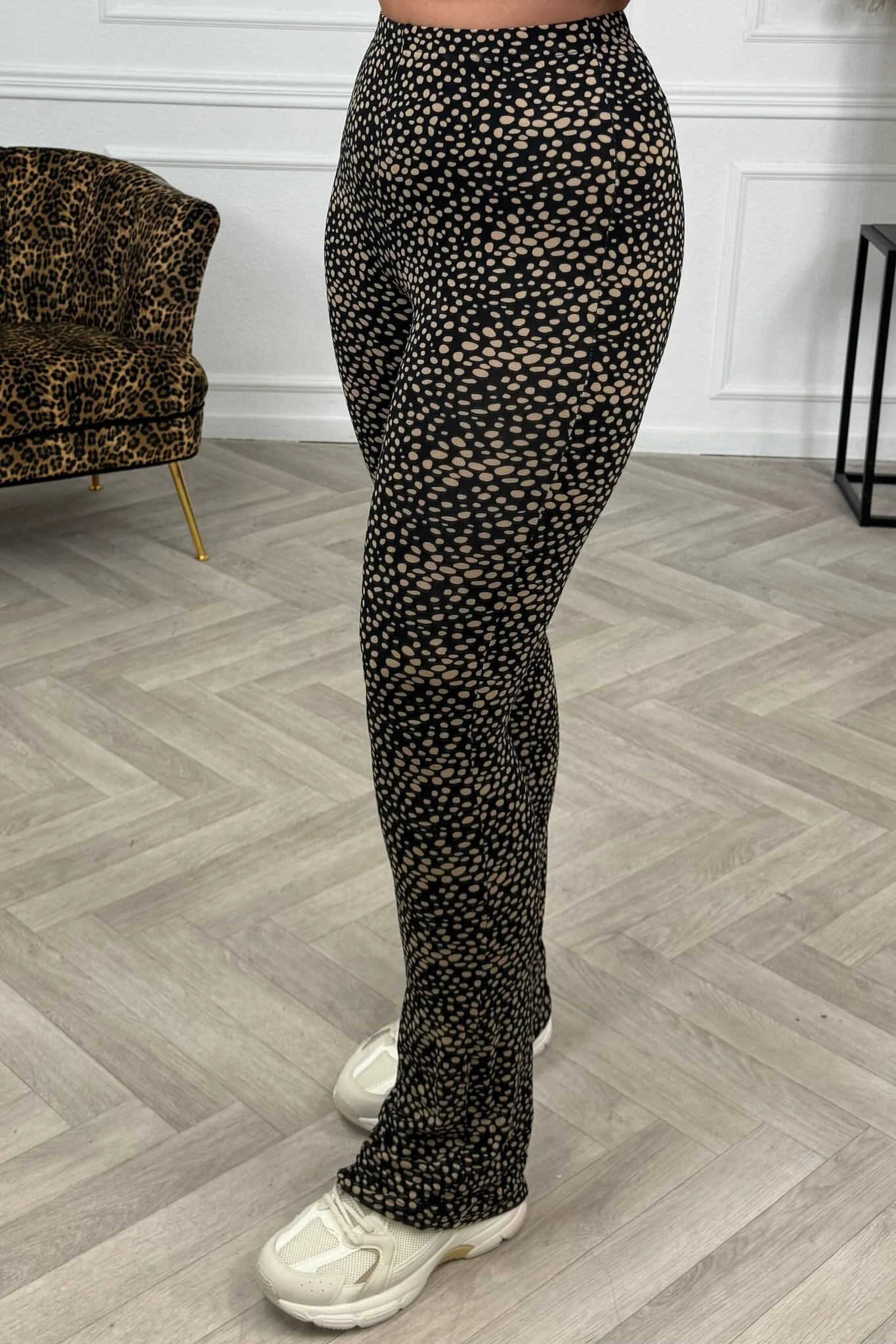 Soft Flare Cheetah - Black/Camel